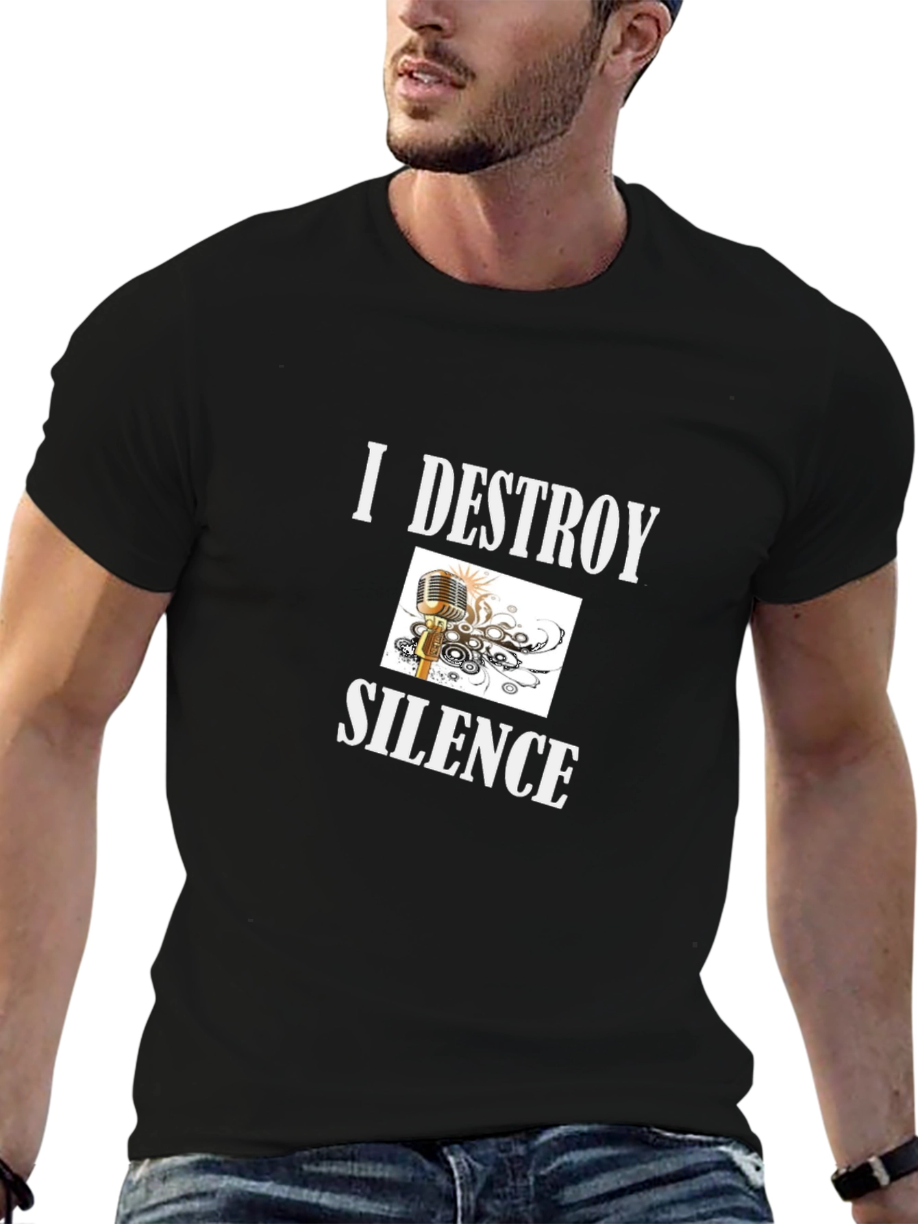 I Destroy Silence Graphic T-Shirt - Black