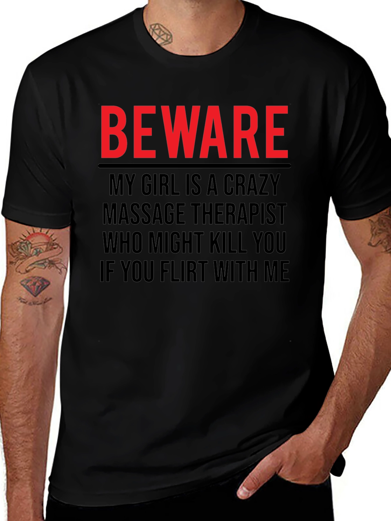 Beware Crazy Massage Therapist Graphic Tee