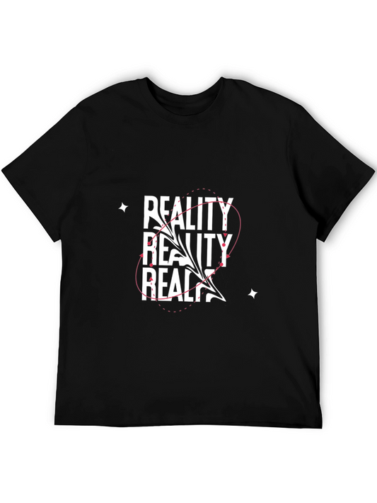 Reality Graphic Print Black T-Shirt