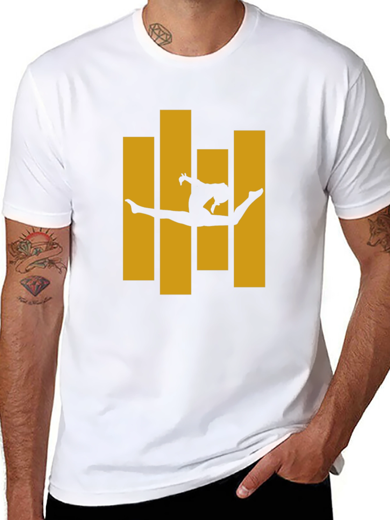 Gymnast Silhouette Graphic Tee - Black
