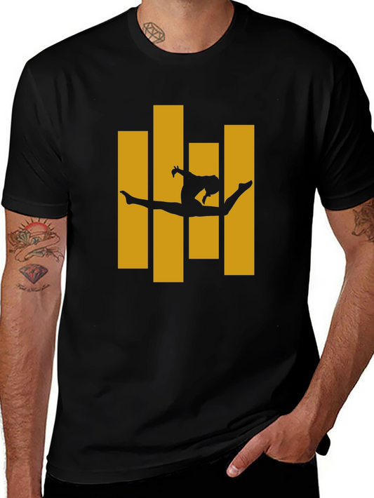 Gymnast Silhouette Graphic Tee - Black