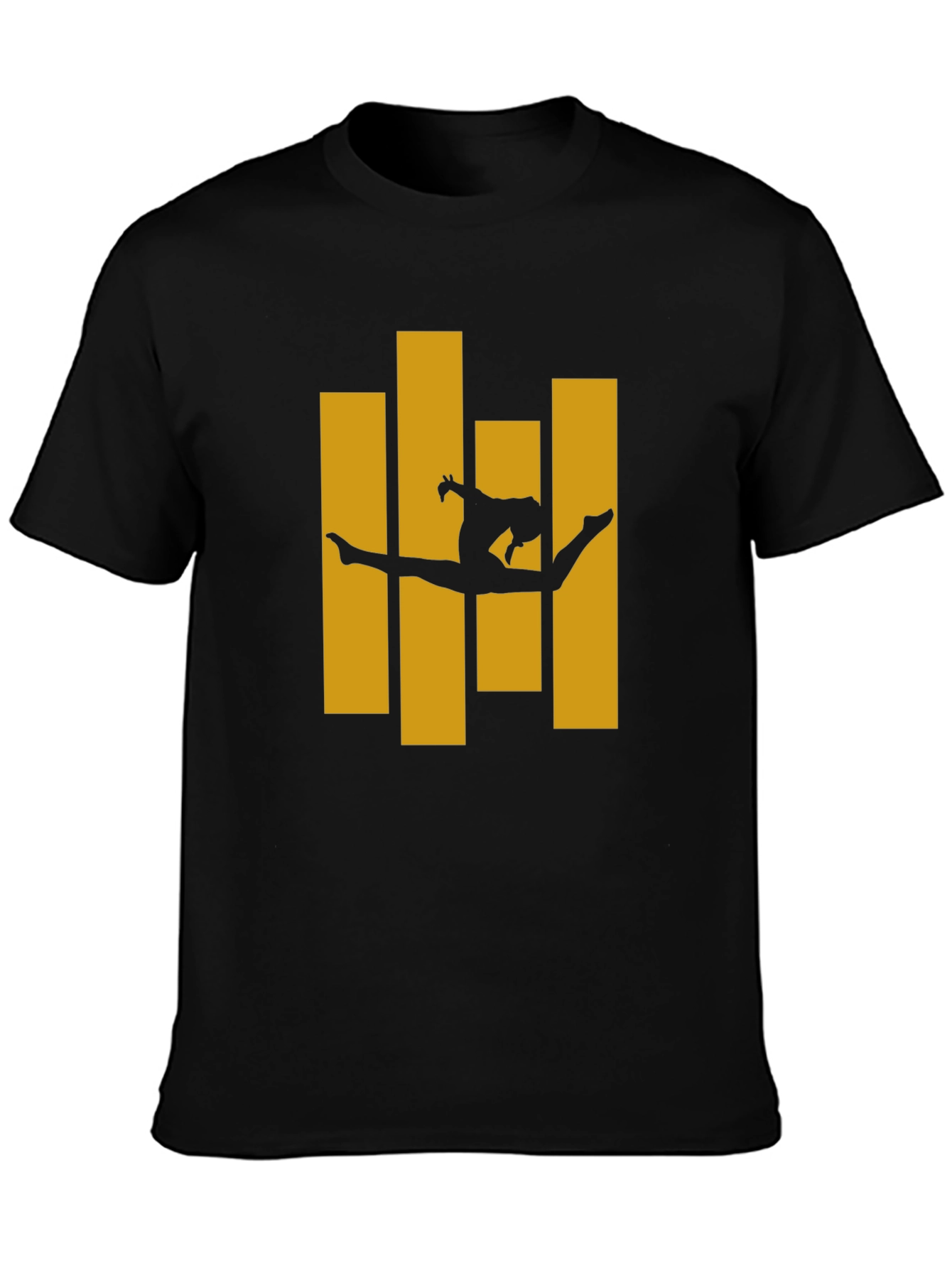 Gymnast Silhouette Graphic Tee - Black