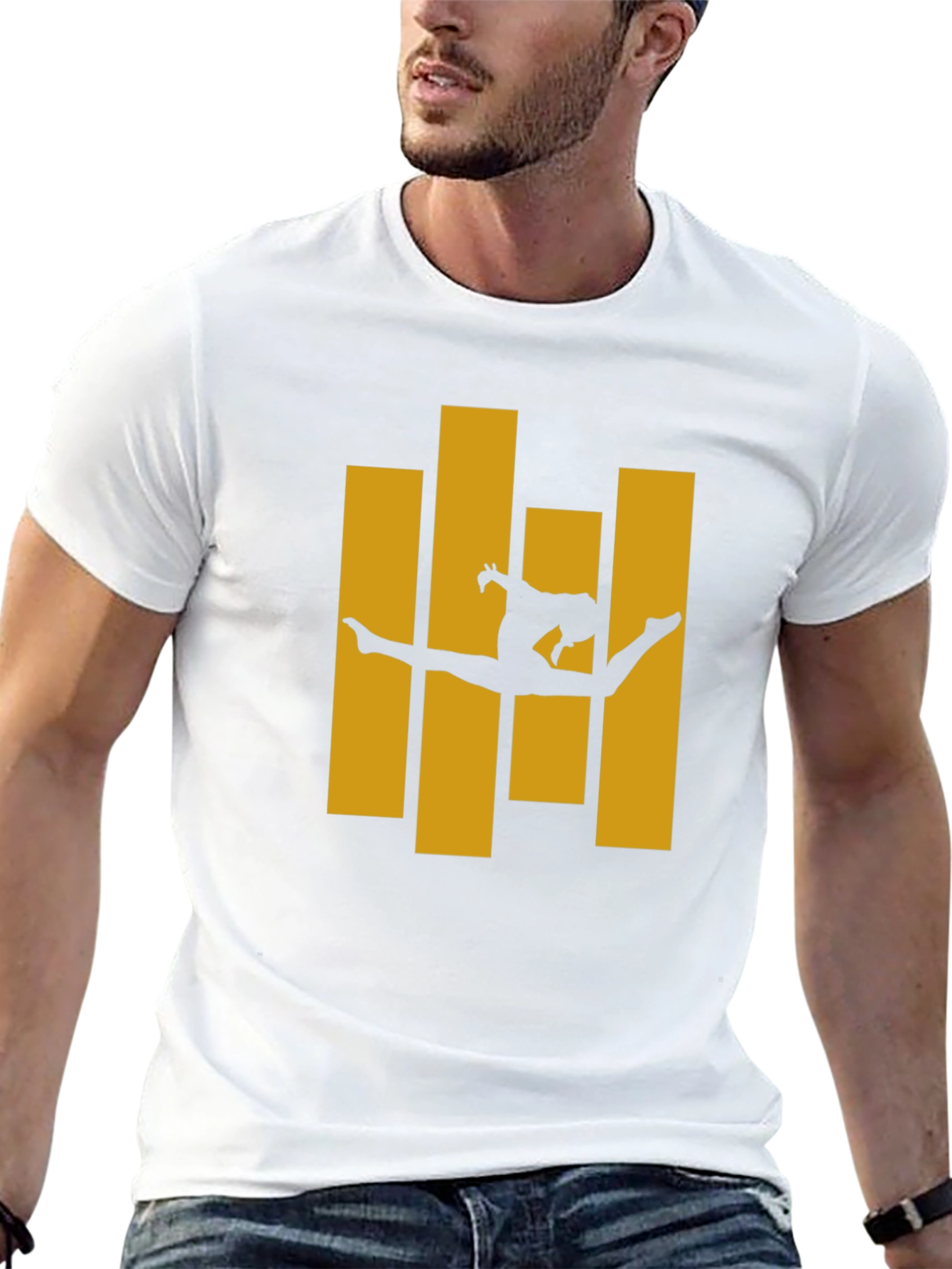 Gymnast Silhouette Graphic Tee - Black