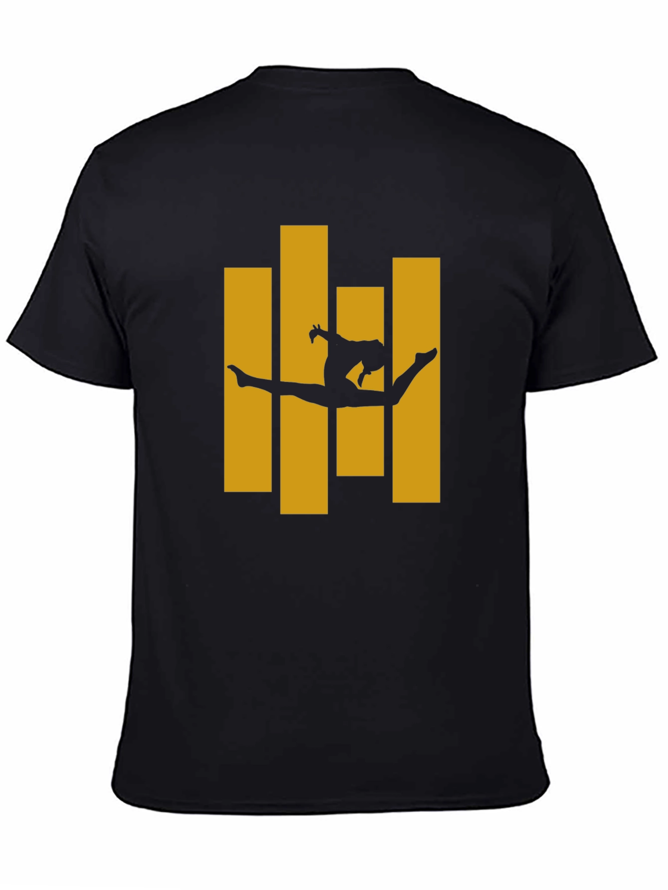 Gymnast Silhouette Graphic Tee - Black