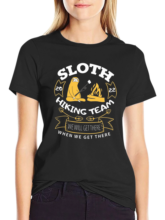 Sloth Hiking Team T-Shirt - Funny Graphic Tee