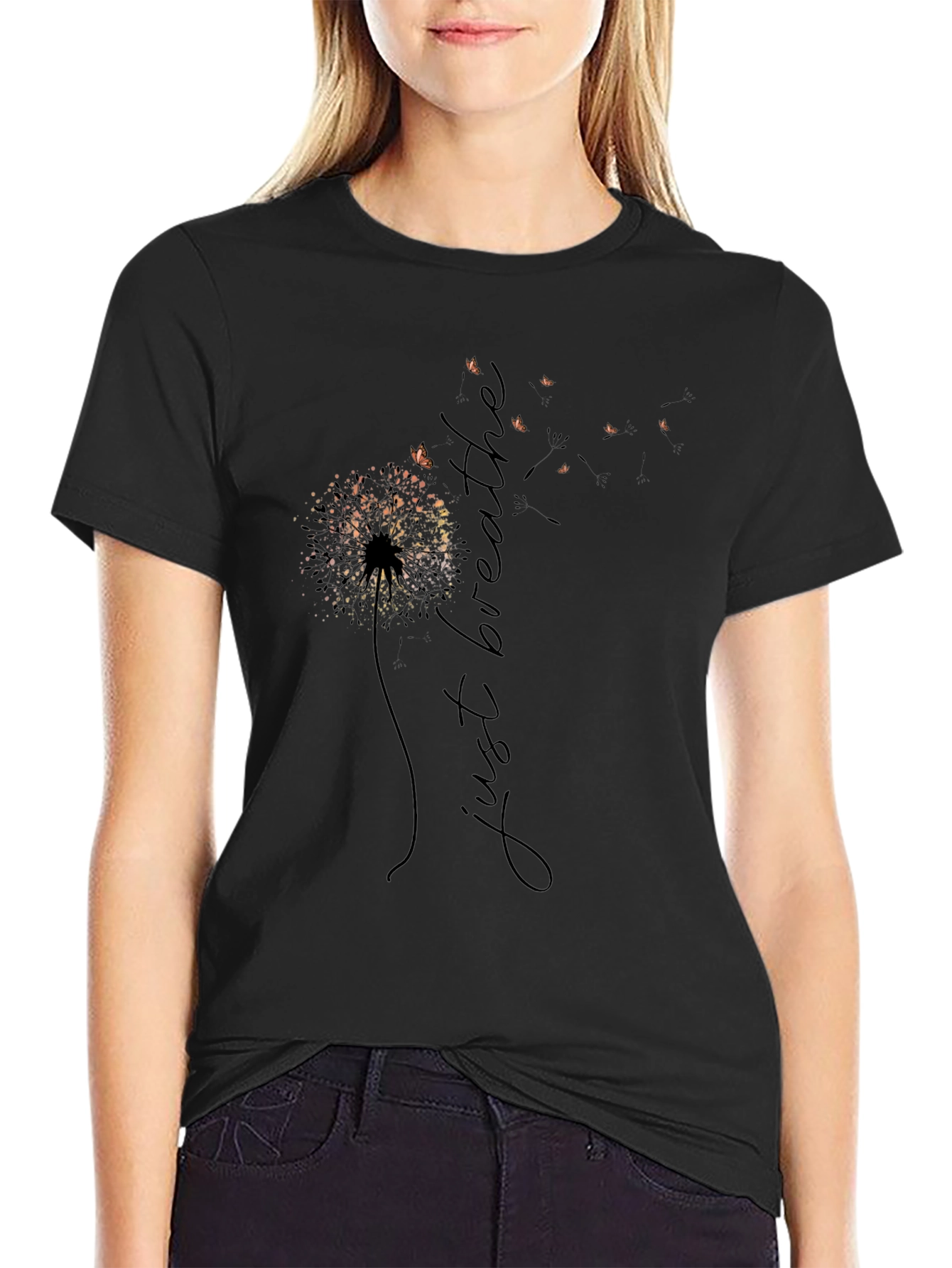 Just Breathe Dandelion Graphic Tee - Relaxed Fit