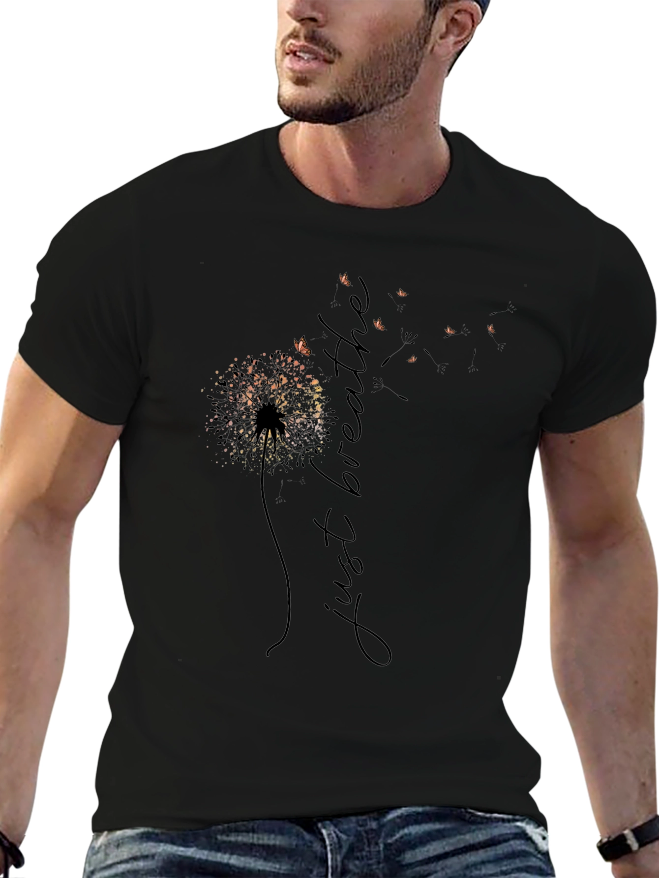 Just Breathe Dandelion Graphic Tee - Relaxed Fit