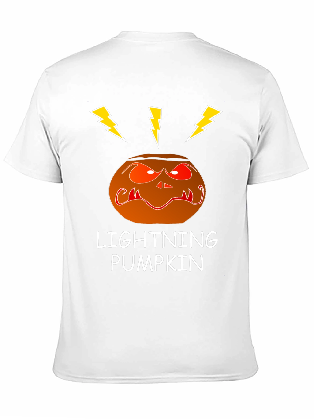 Lightning Pumpkin Graphic Tee - Spooky Halloween Shirt