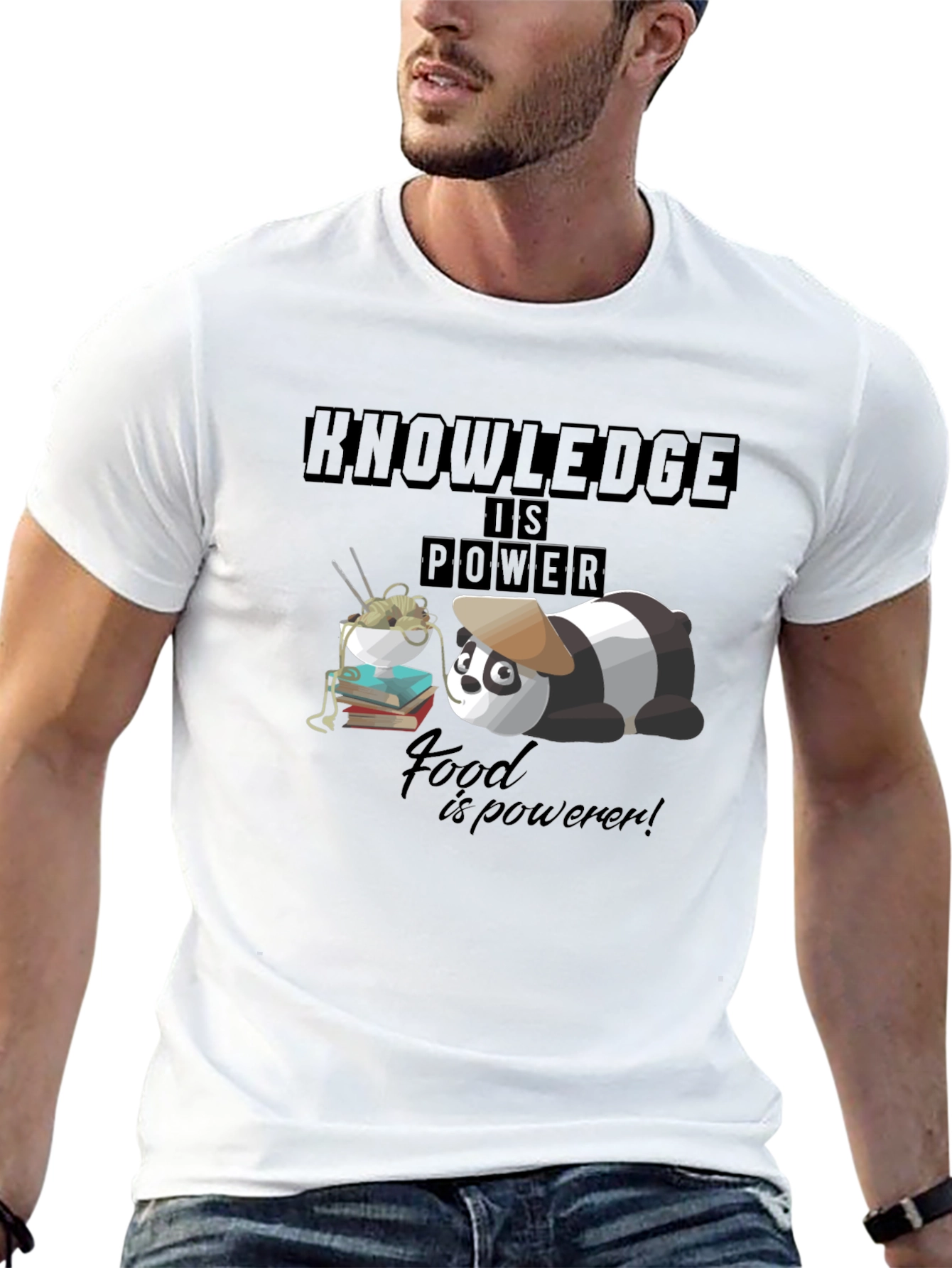 Knowledge is Power Panda T-Shirt