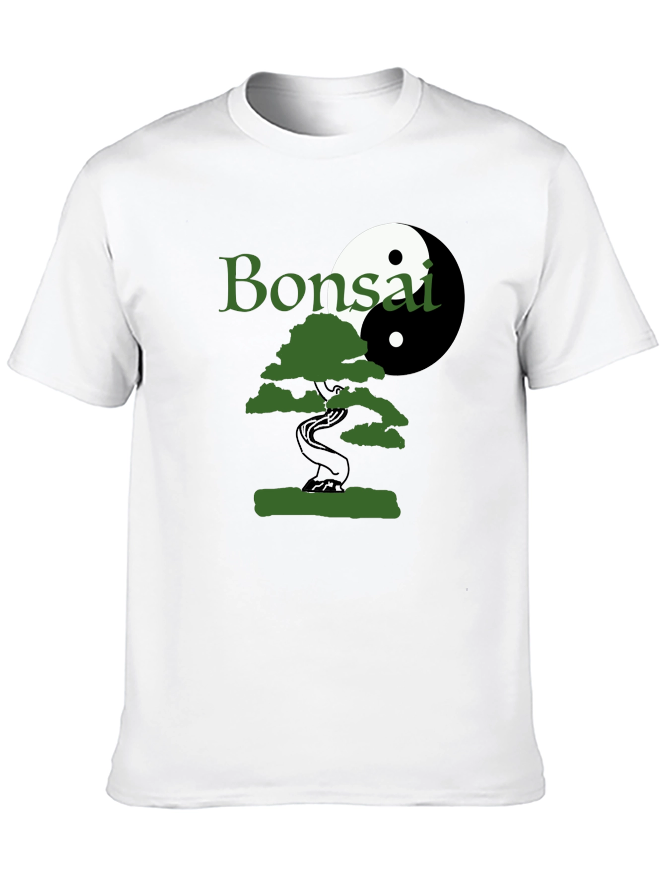 Bonsai Yin Yang Graphic T-Shirt - Black