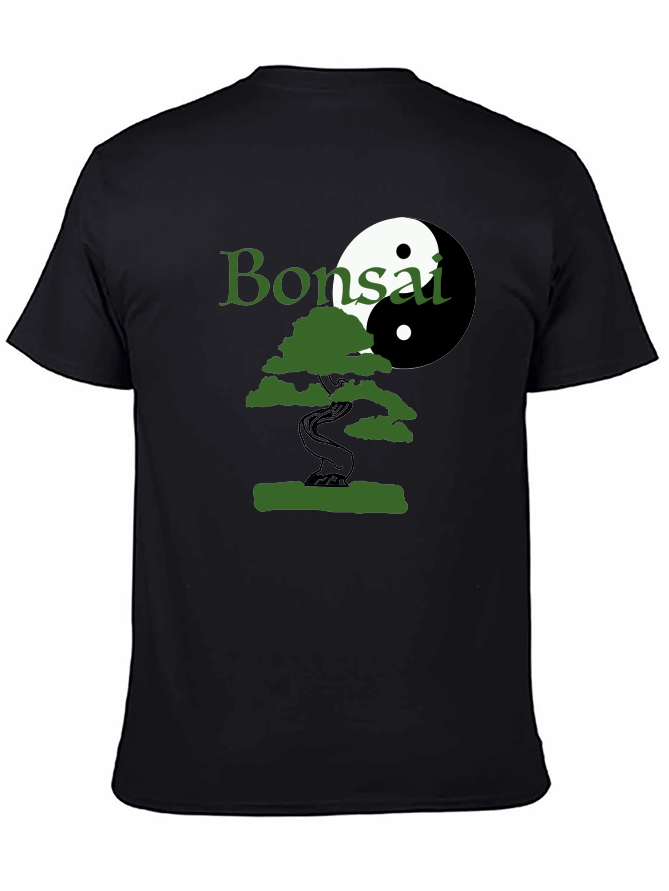 Bonsai Yin Yang Graphic T-Shirt - Black