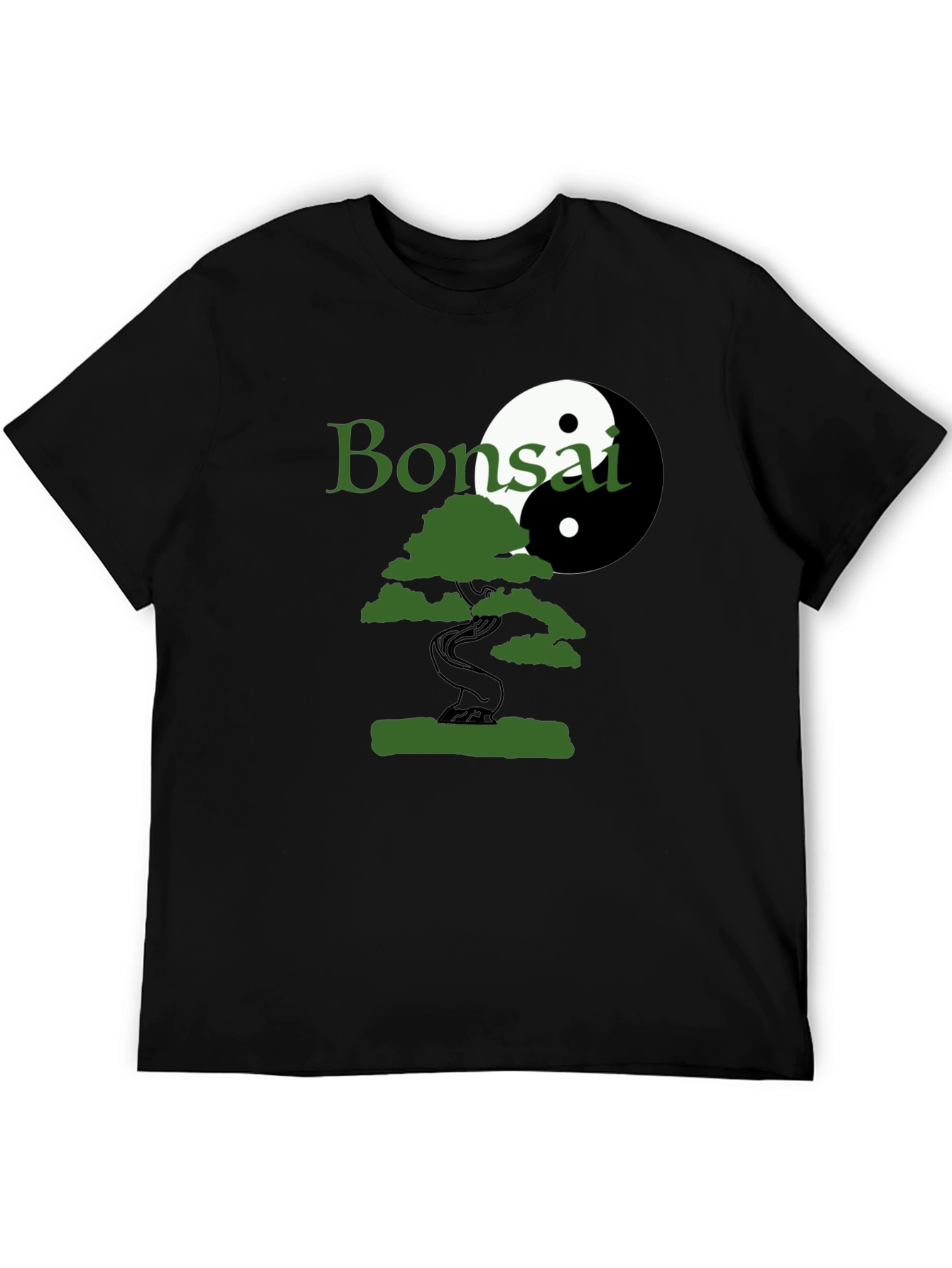 Bonsai Yin Yang Graphic T-Shirt - Black