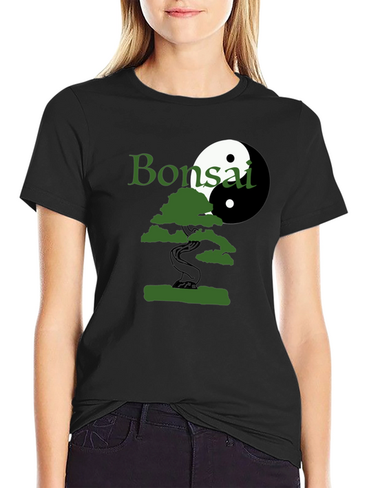Bonsai Yin Yang Graphic T-Shirt - Black