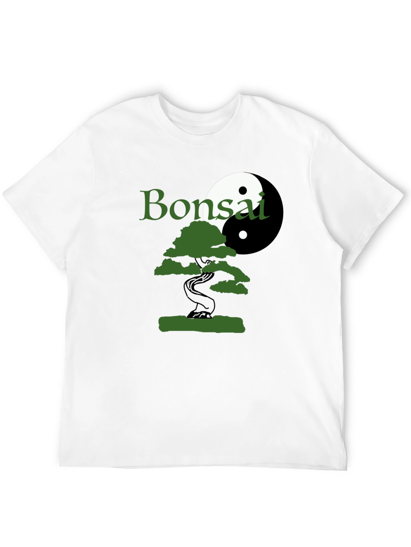 Bonsai Yin Yang Graphic T-Shirt - Black