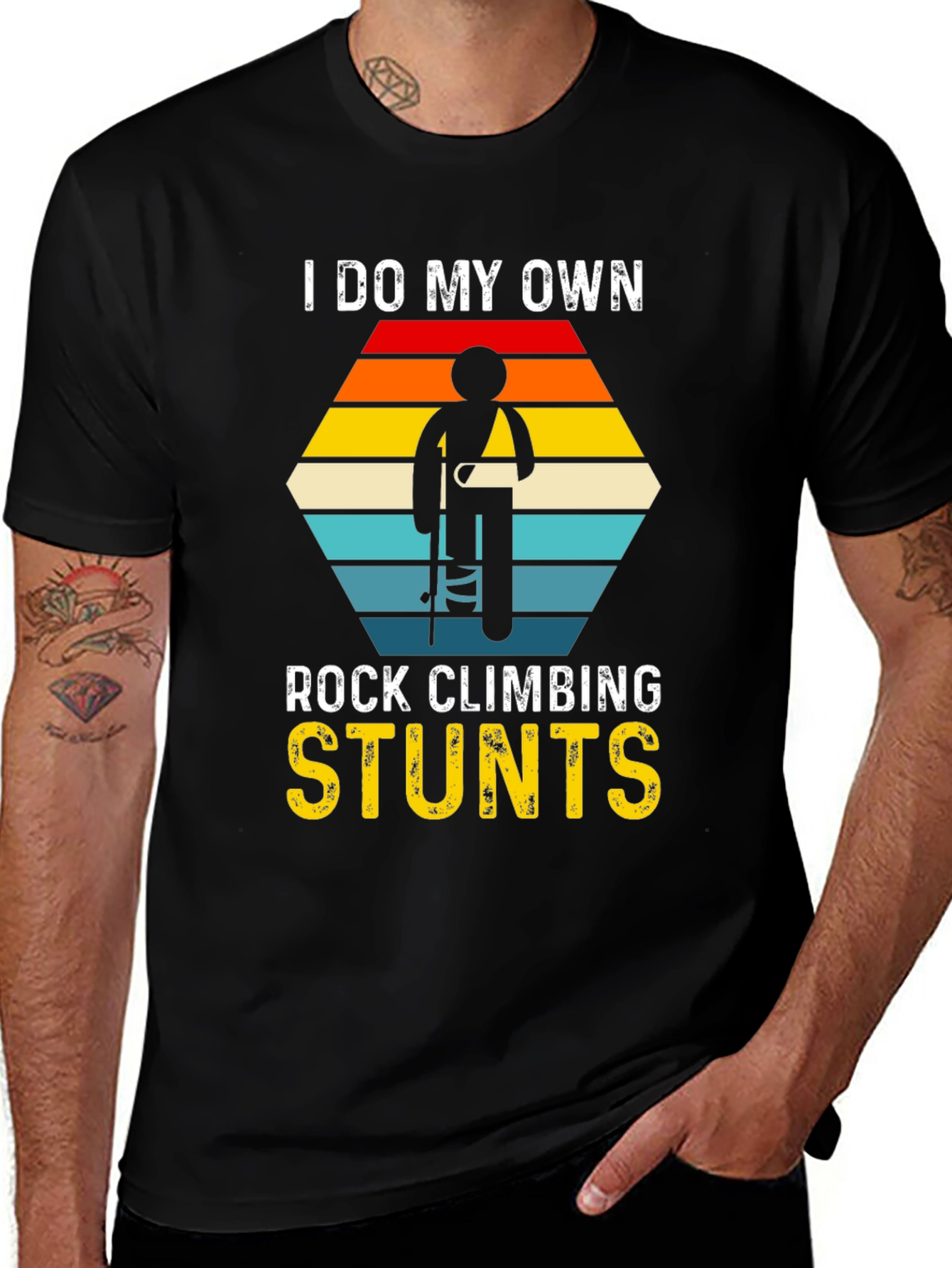 Rock Climbing Stunts Graphic T-Shirt