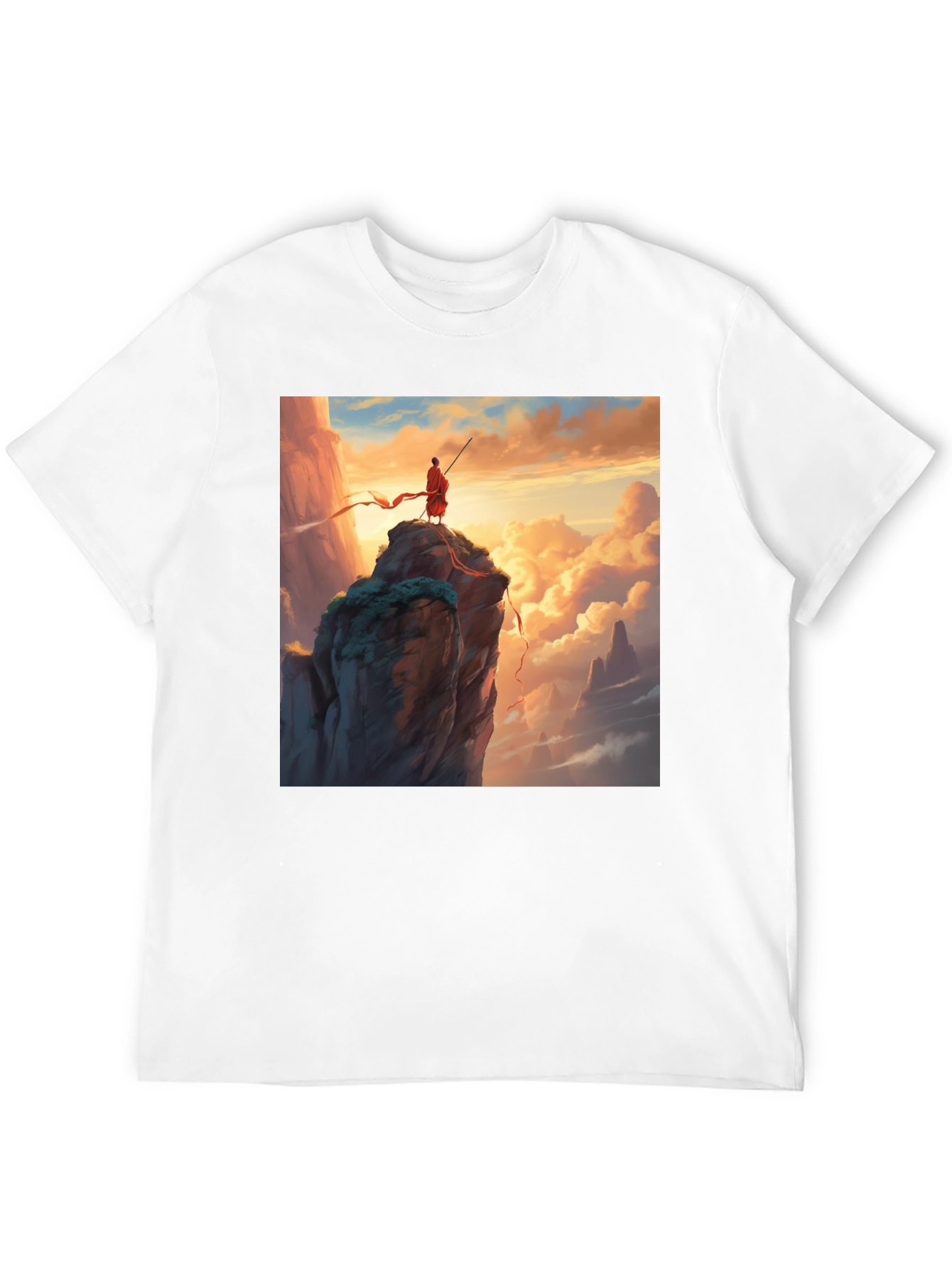 Monk on Mountain Graphic Tee - Adventure Awaits!