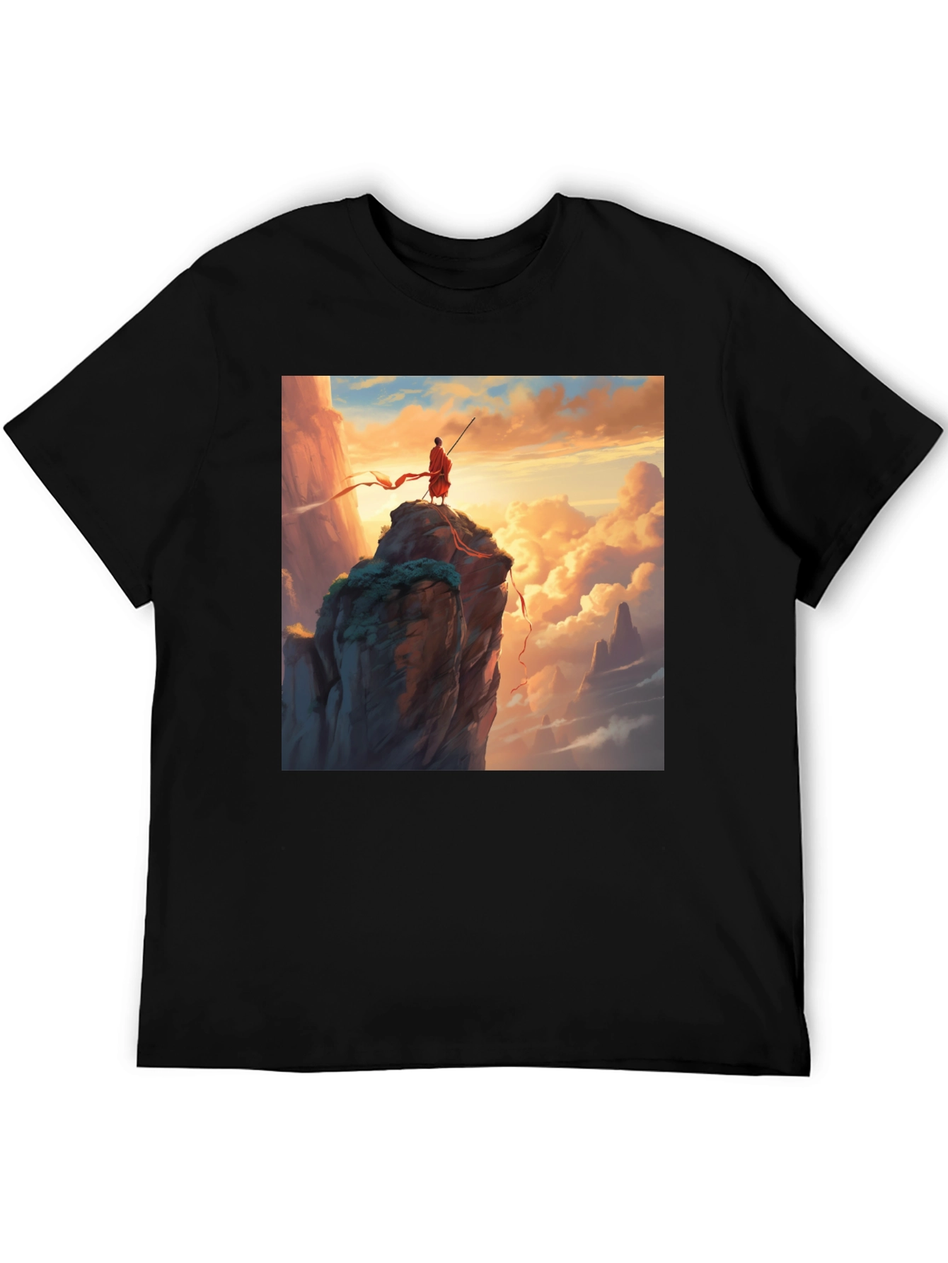 Monk on Mountain Graphic Tee - Adventure Awaits!