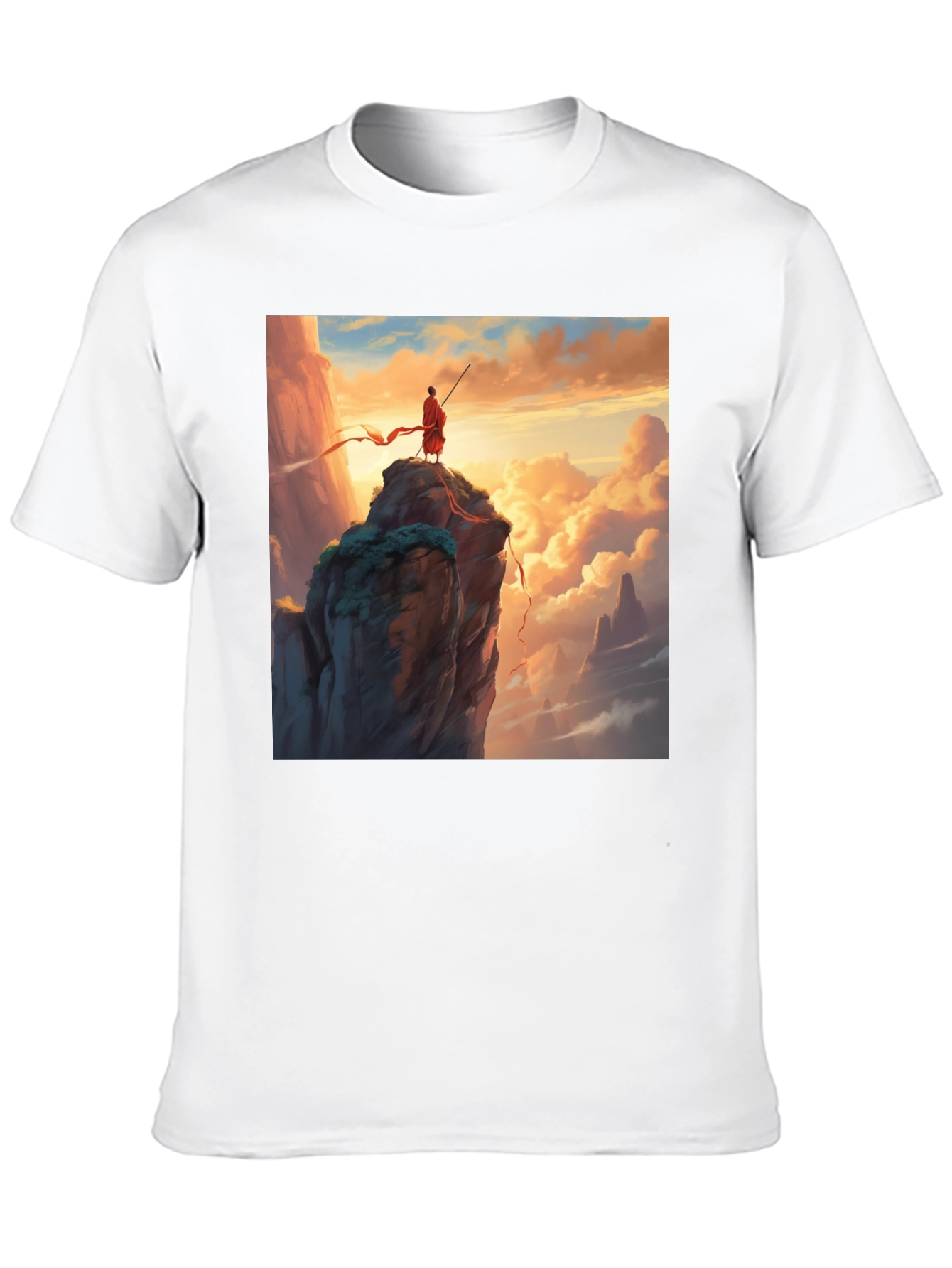 Monk on Mountain Graphic Tee - Adventure Awaits!