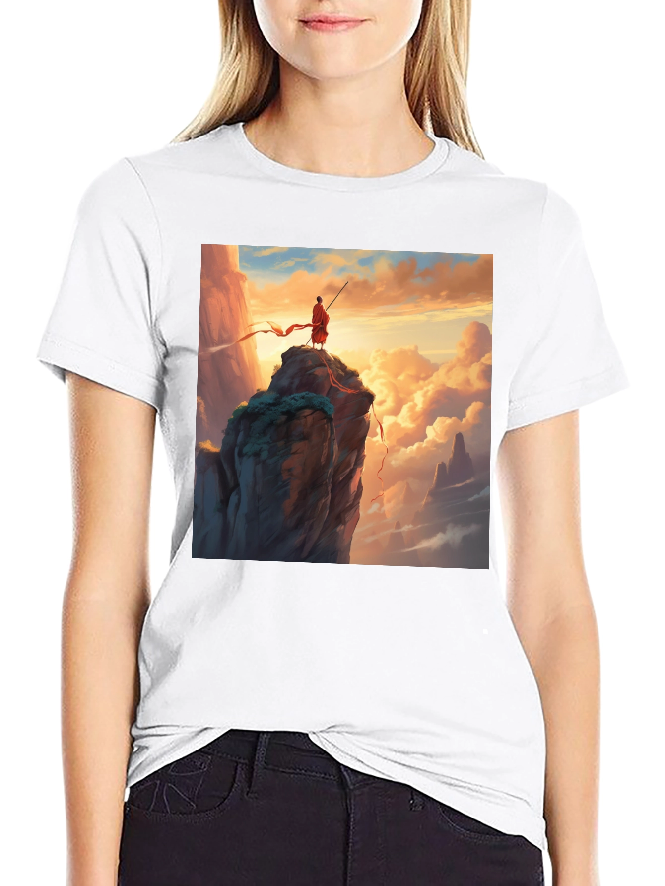 Monk on Mountain Graphic Tee - Adventure Awaits!