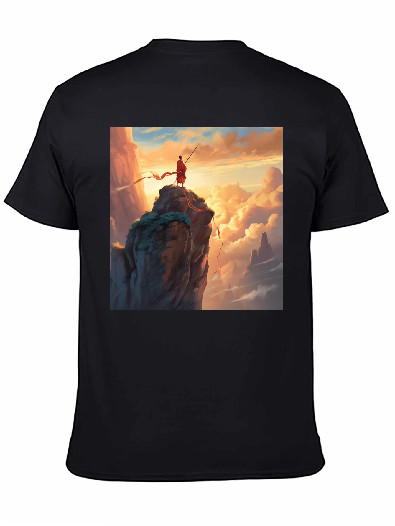 Monk on Mountain Graphic Tee - Adventure Awaits!