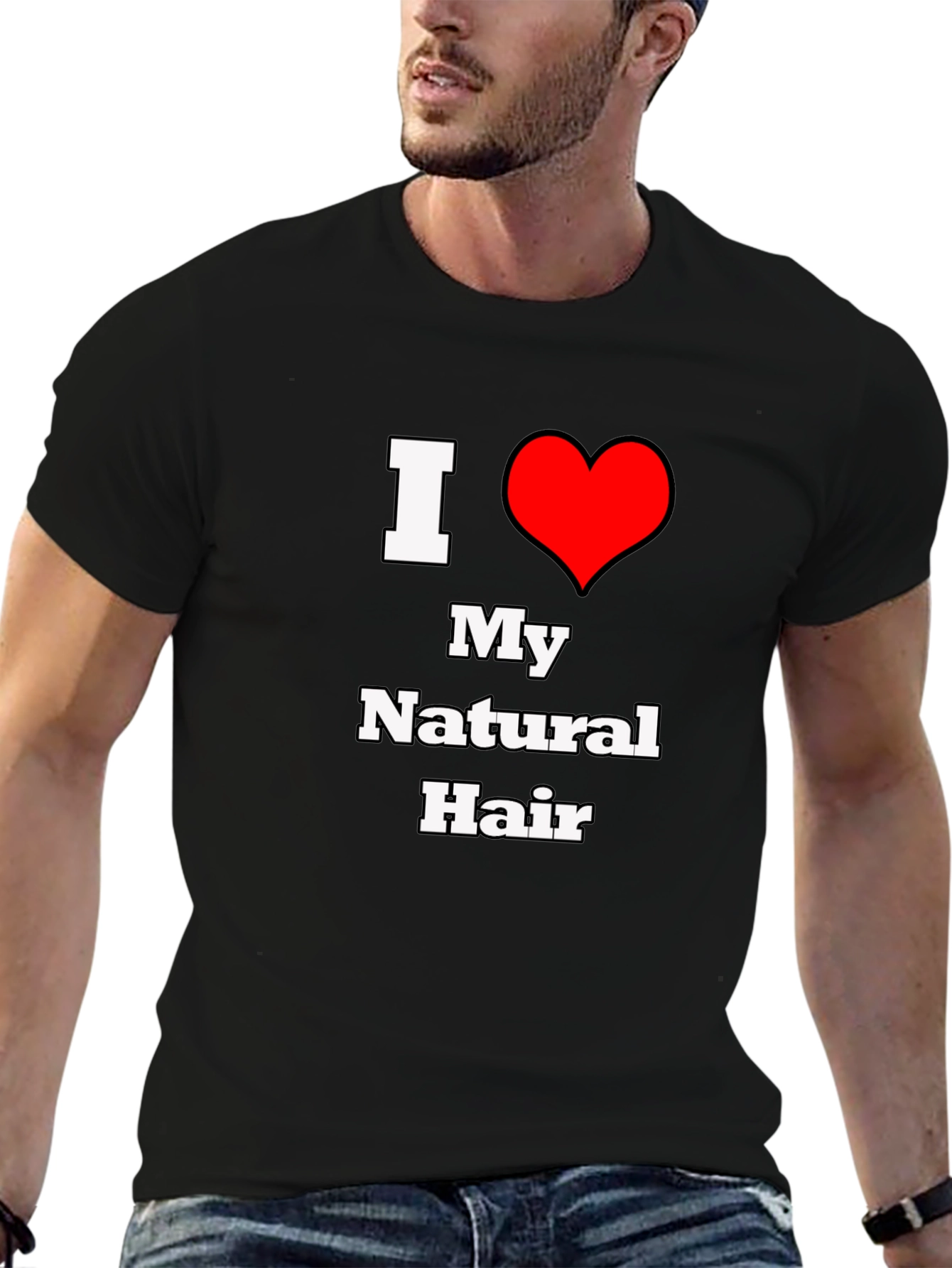 I Heart My Natural Hair T-Shirt - Black