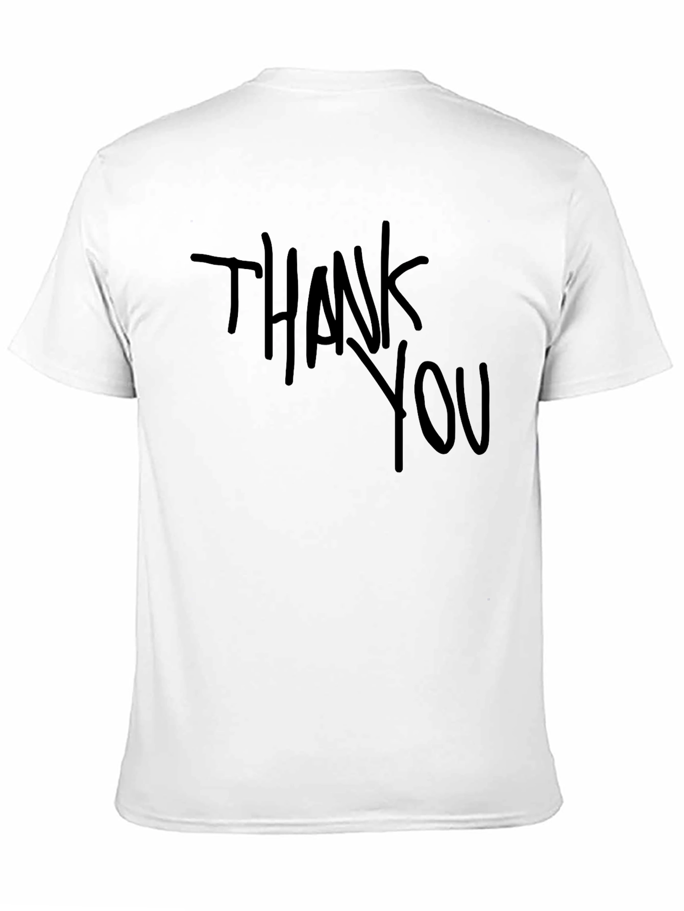 Thank You Graphic Print Mens Black T-Shirt
