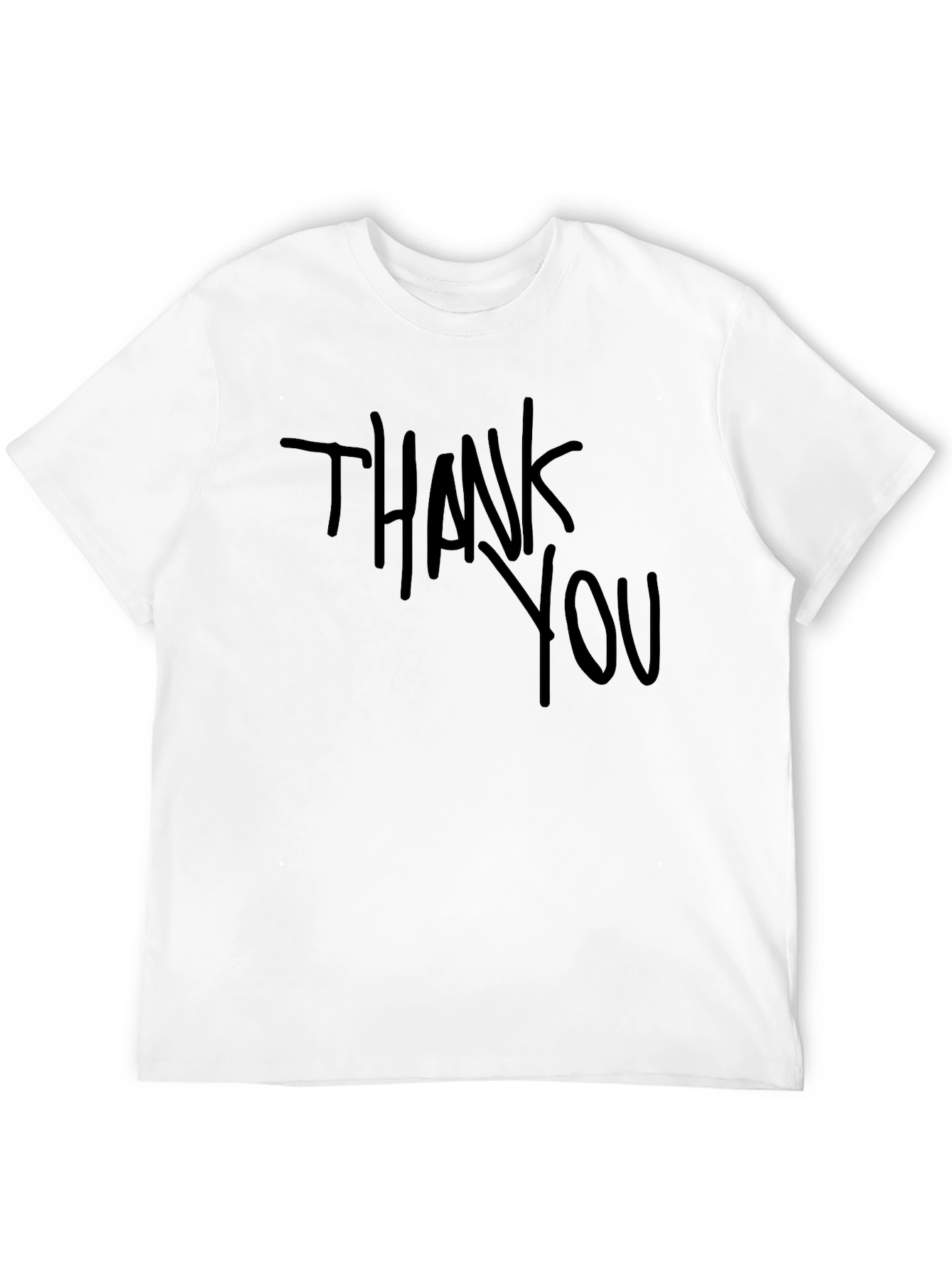 Thank You Graphic Print Mens Black T-Shirt