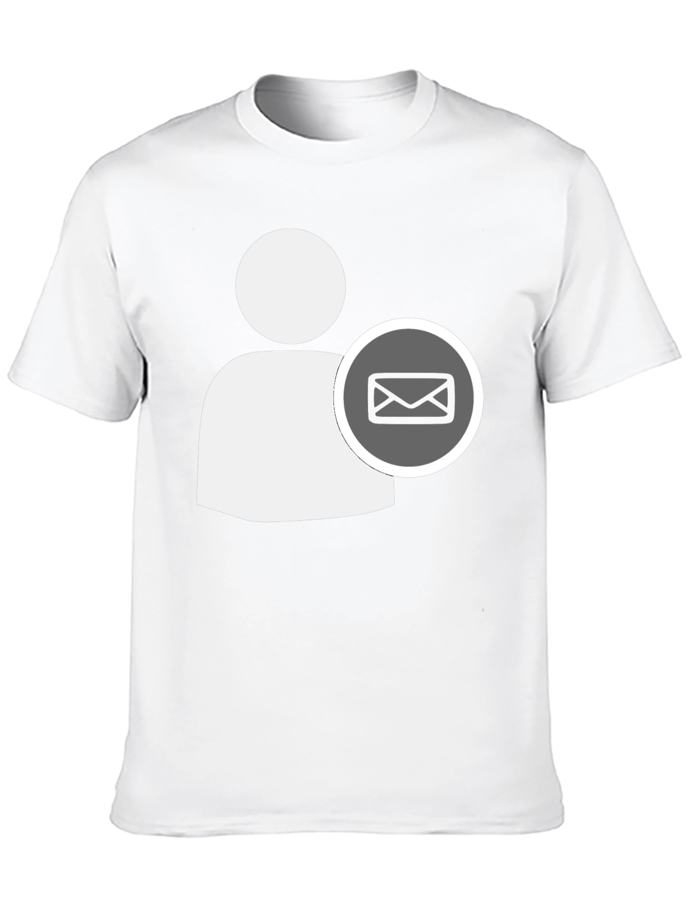 Black T-Shirt with White Contact Email Icon