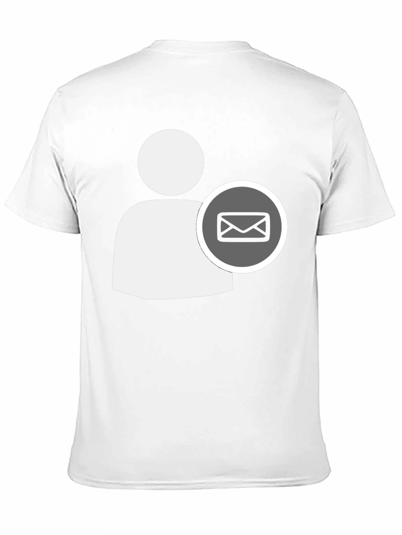 Black T-Shirt with White Contact Email Icon