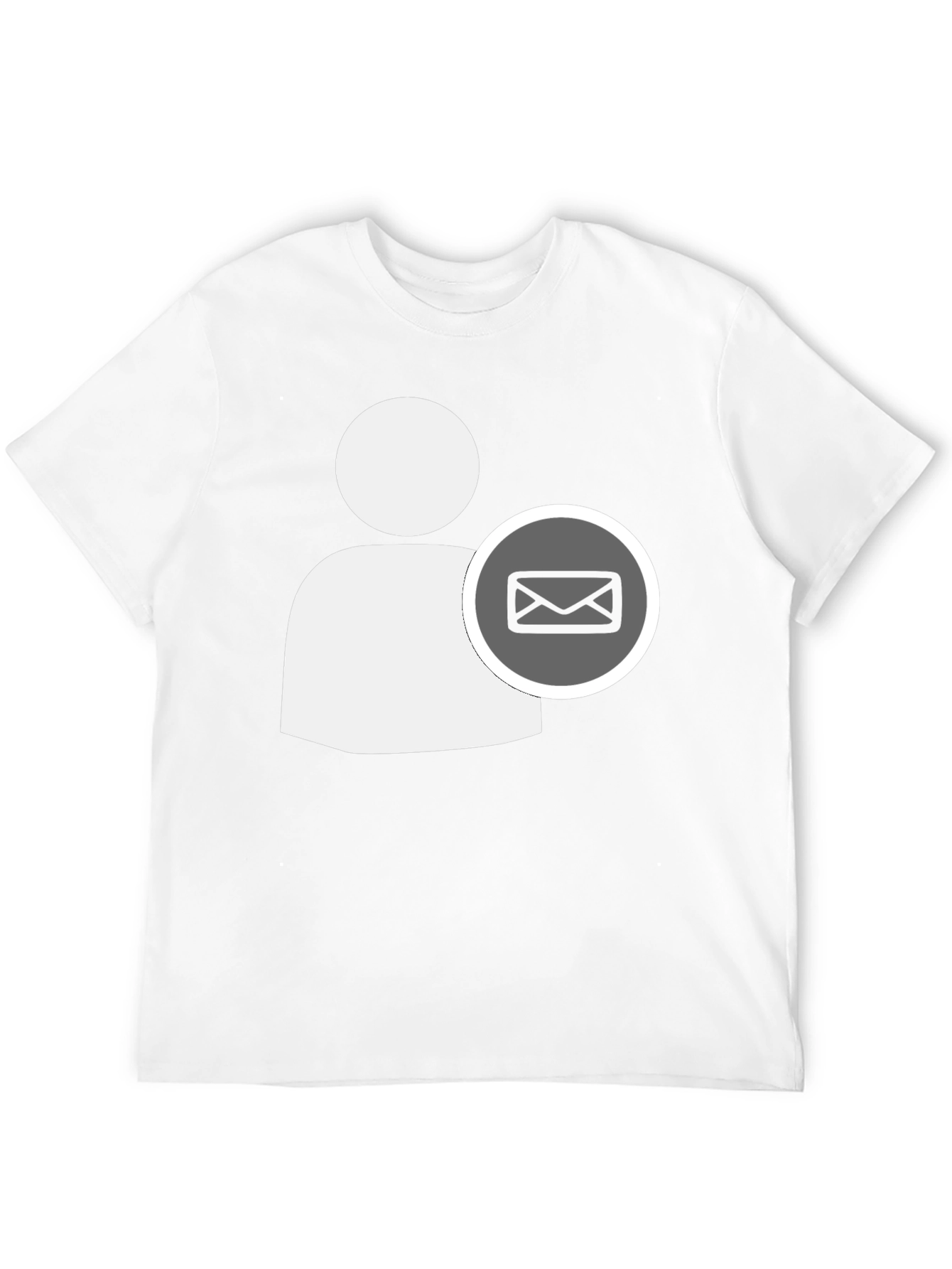 Black T-Shirt with White Contact Email Icon
