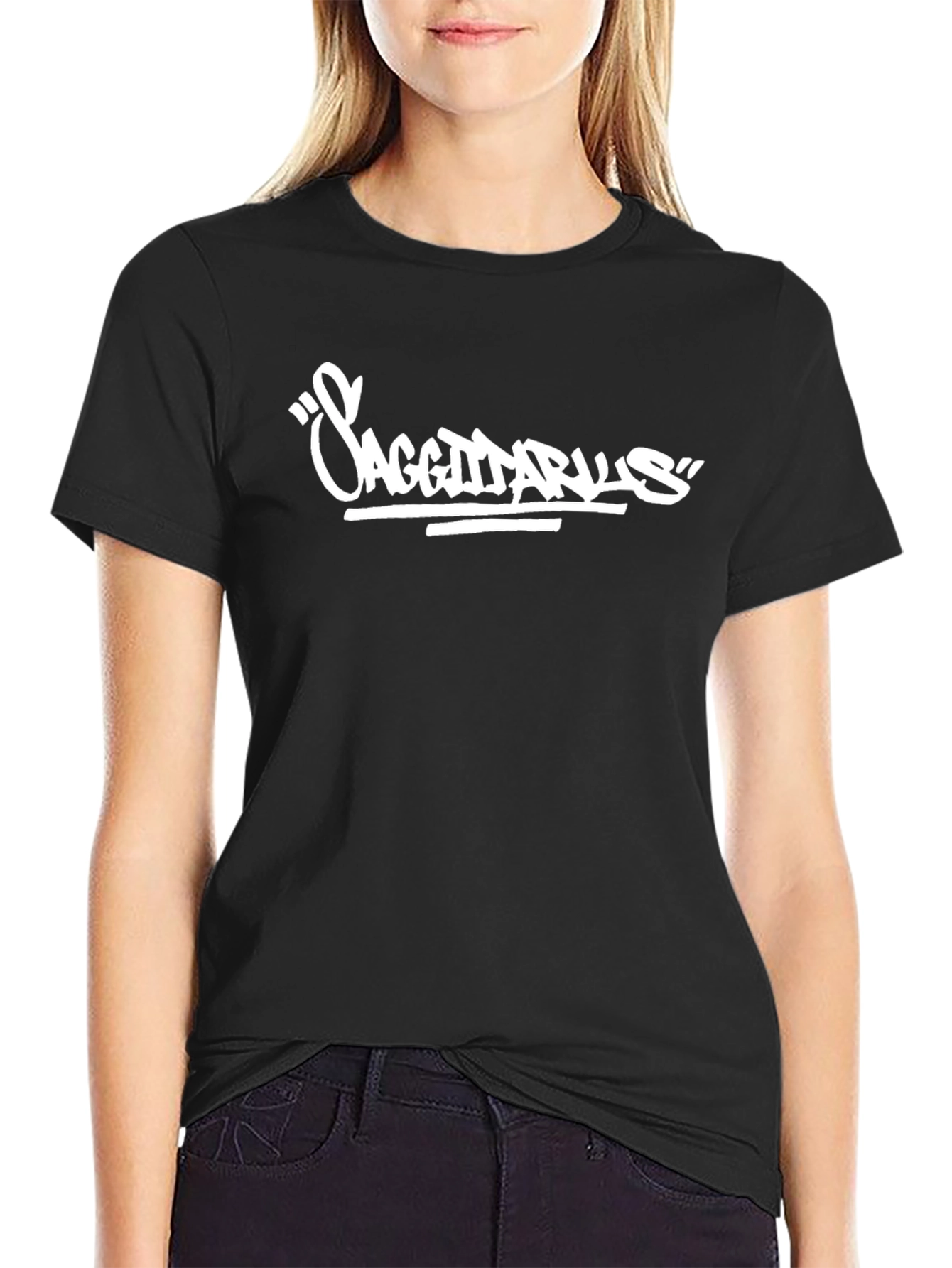 Sagittarius Graphic Tee - Black Cotton Blend