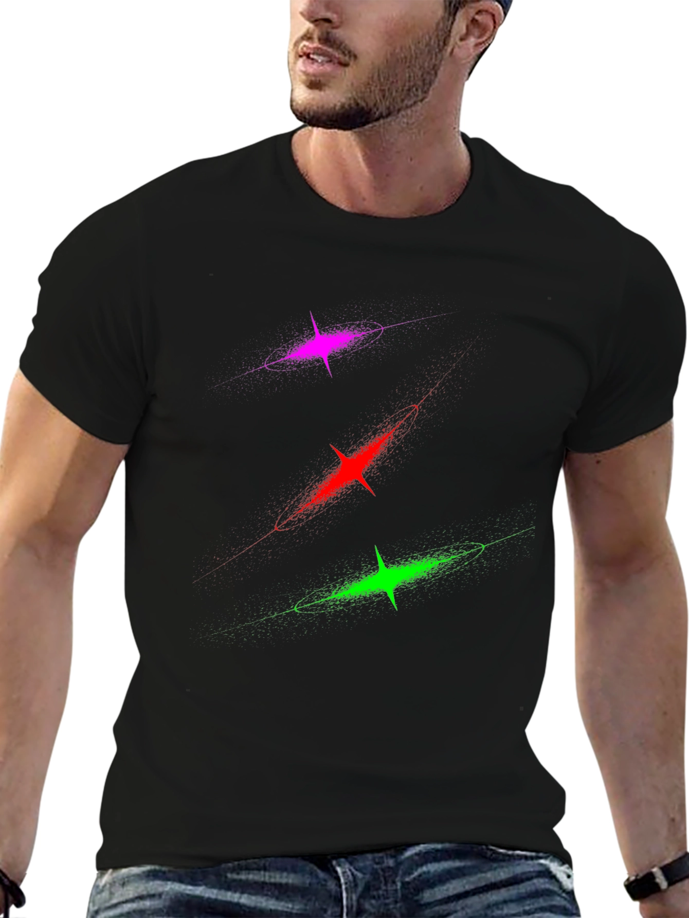 Galaxy Star T-Shirt - Mens Black Graphic Tee