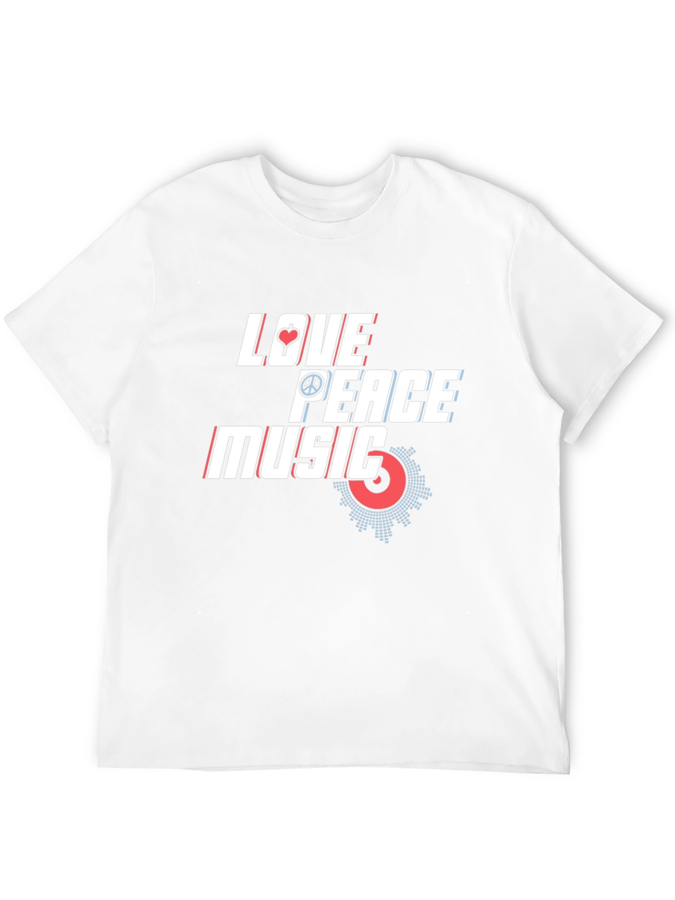 Love Peace Music Graphic Tee - Stylish Black T-Shirt