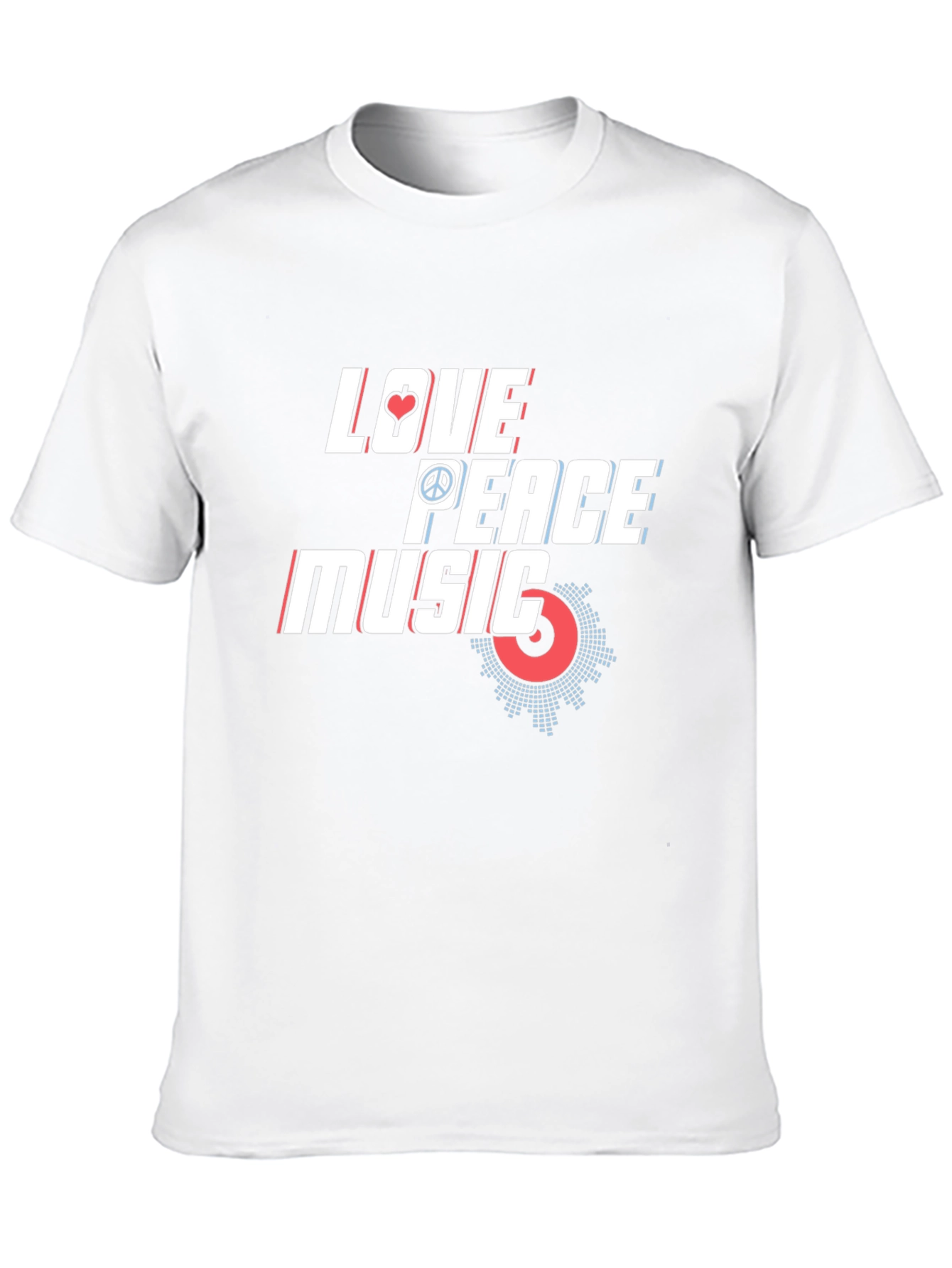 Love Peace Music Graphic Tee - Stylish Black T-Shirt