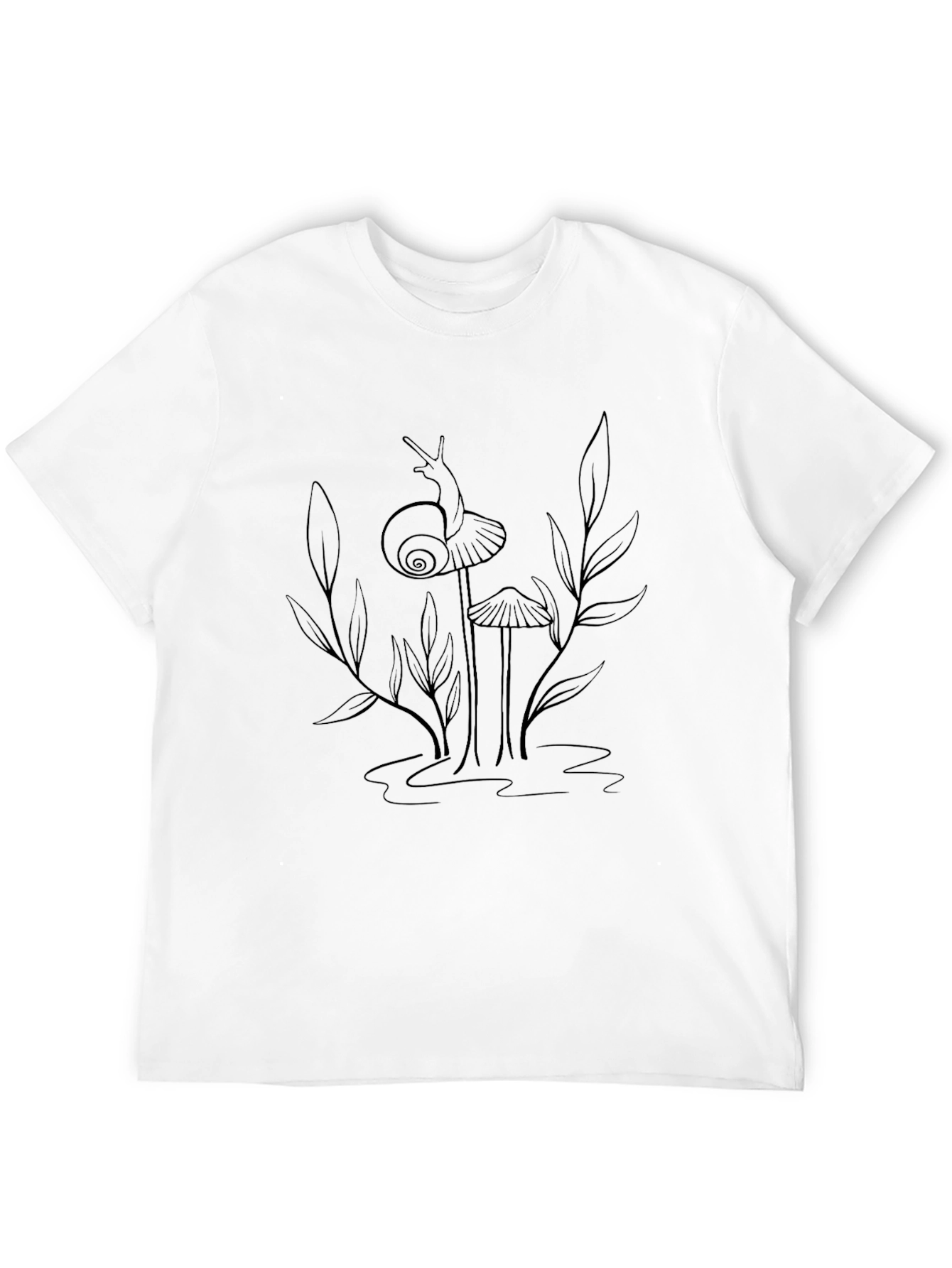Snail & Mushroom Graphic Tee - Nature Lovers Shirt