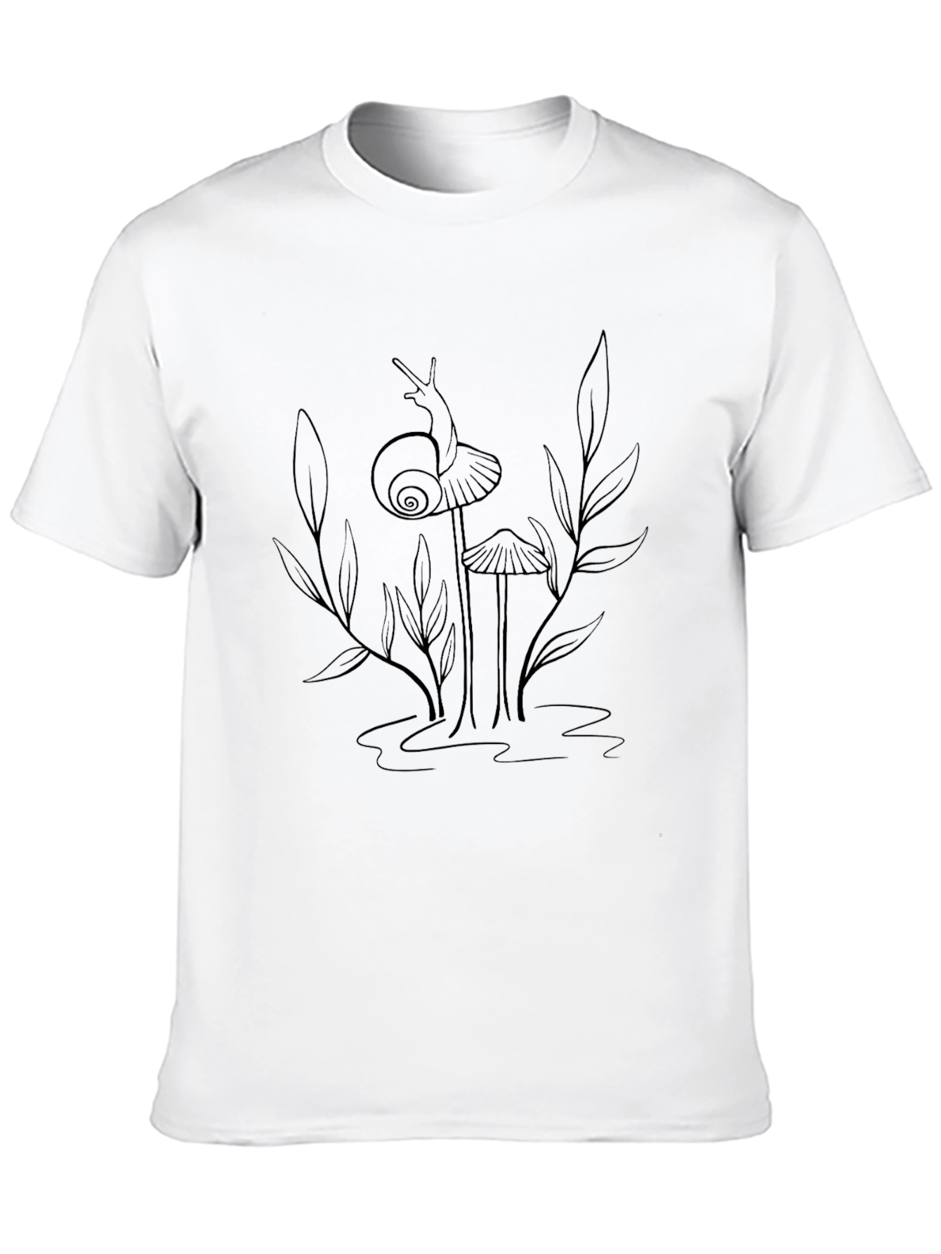 Snail & Mushroom Graphic Tee - Nature Lovers Shirt