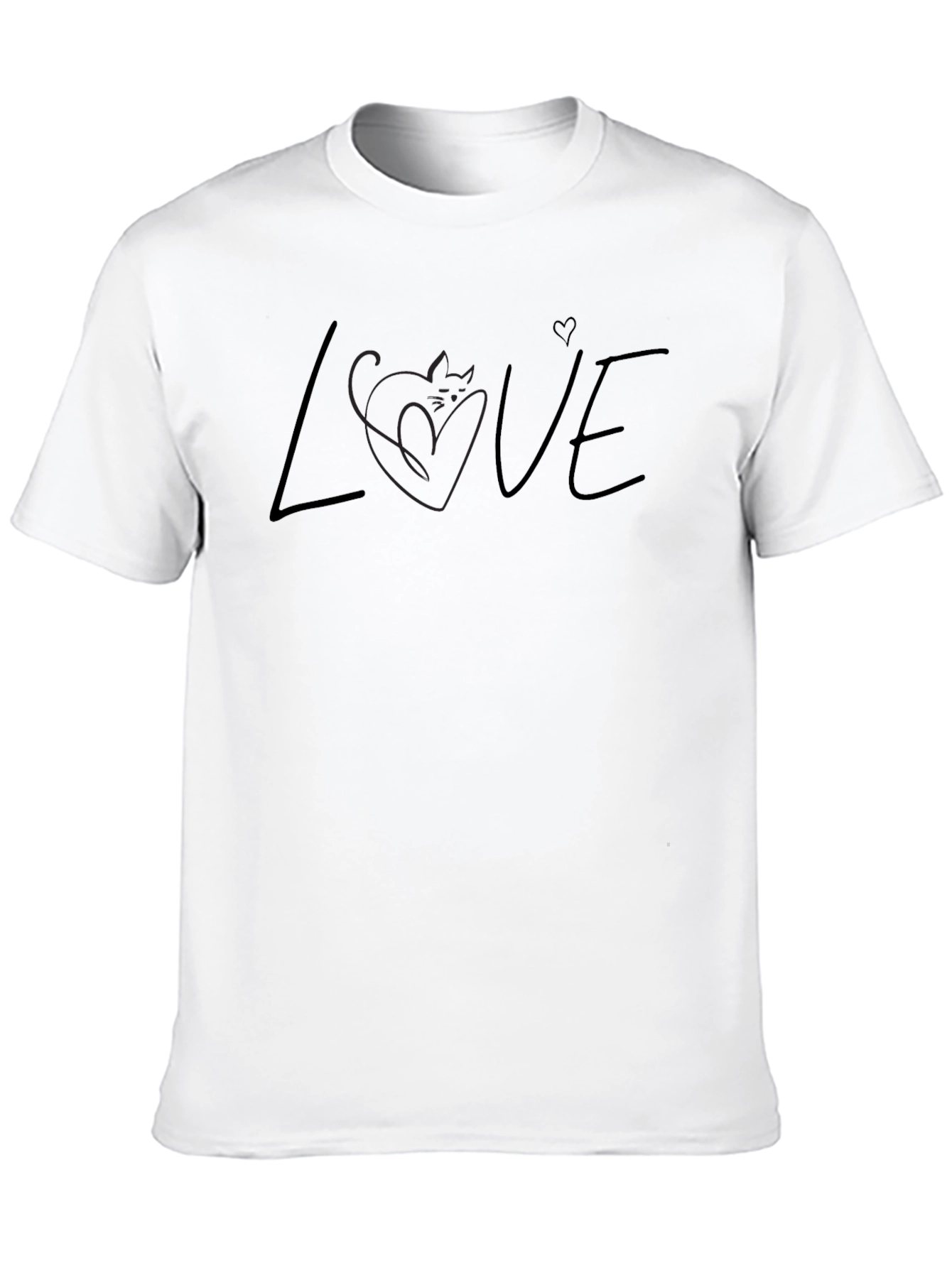 Love Cat Black T-Shirt