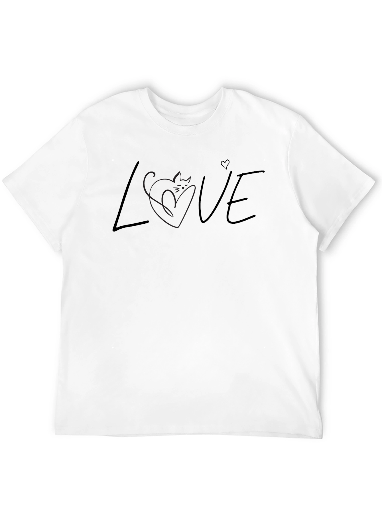 Love Cat Black T-Shirt