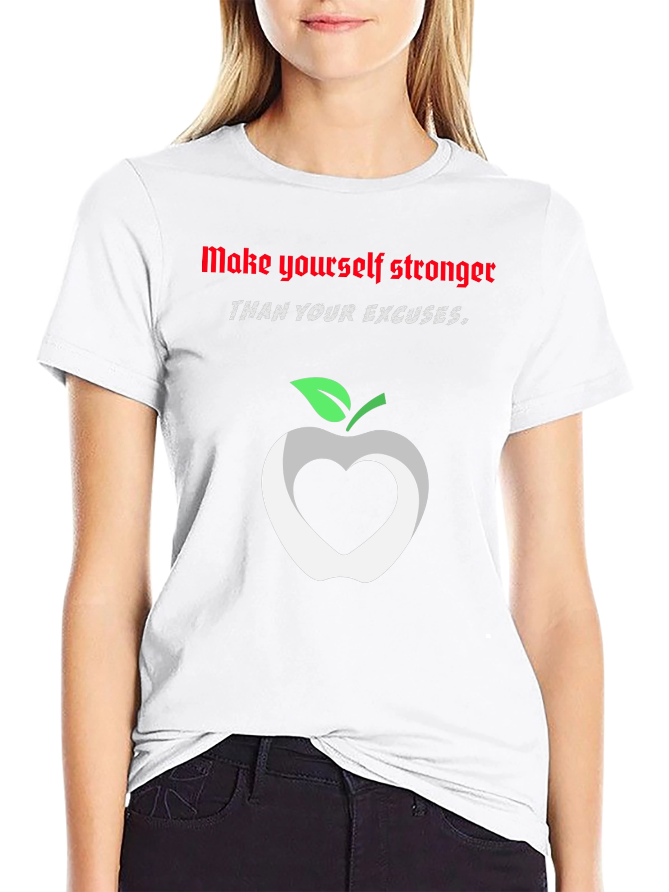 Stronger Than Excuses Black Graphic T-Shirt