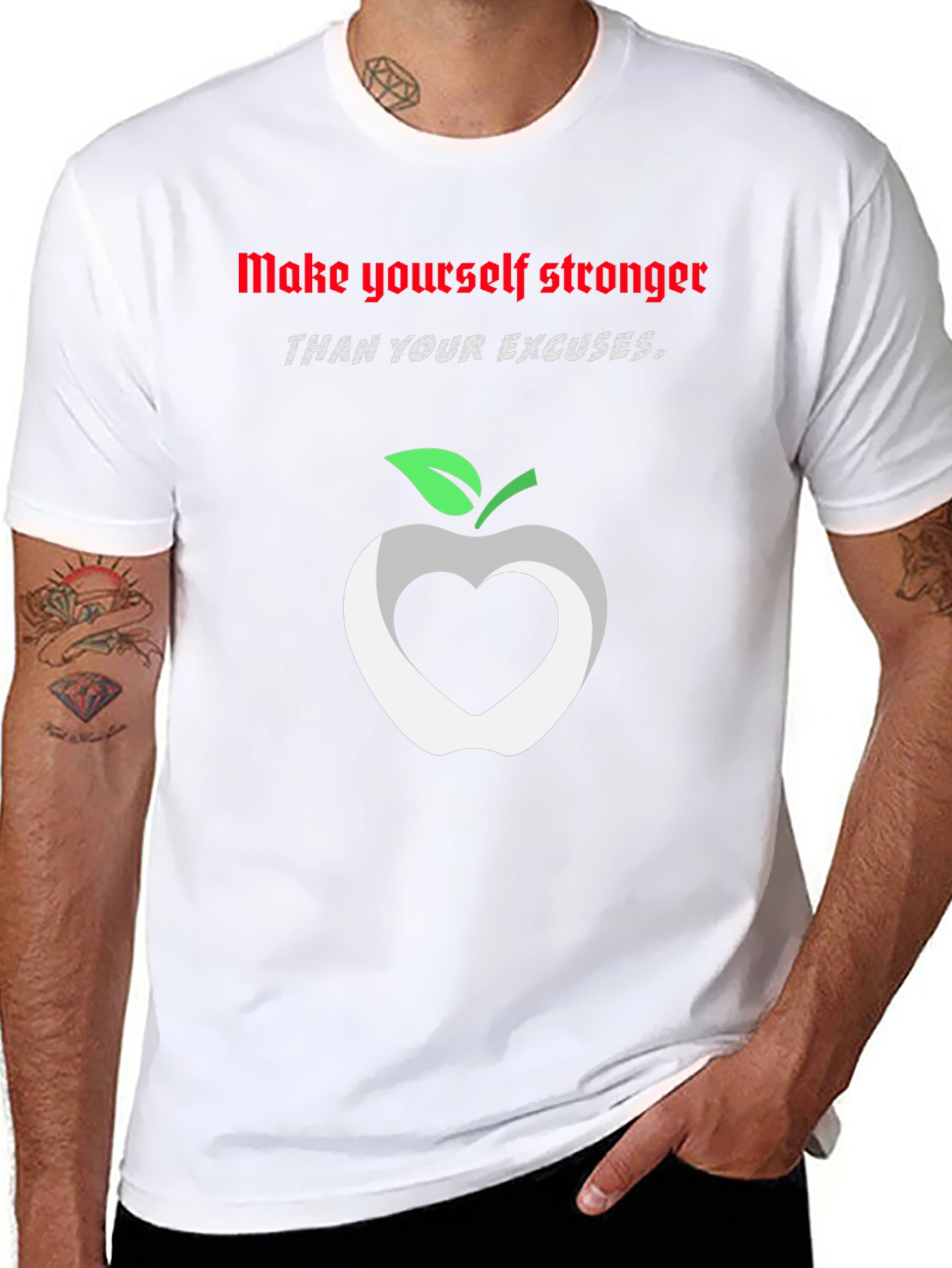 Stronger Than Excuses Black Graphic T-Shirt