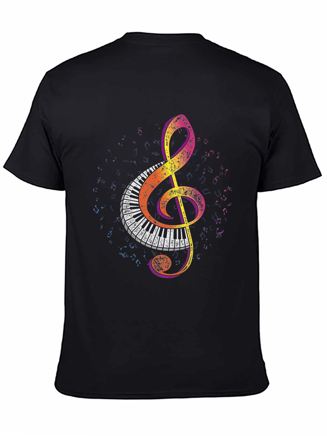 Musical Treble Clef Piano Keys Graphic Tee
