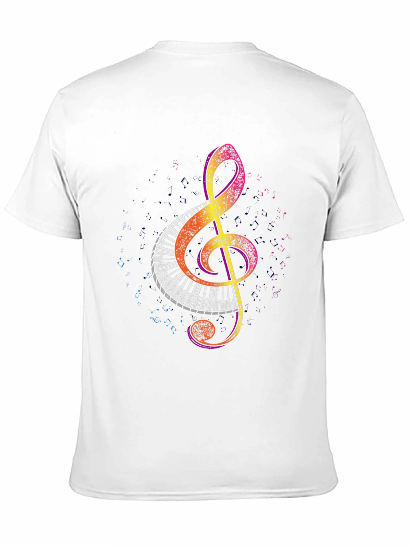 Musical Treble Clef Piano Keys Graphic Tee