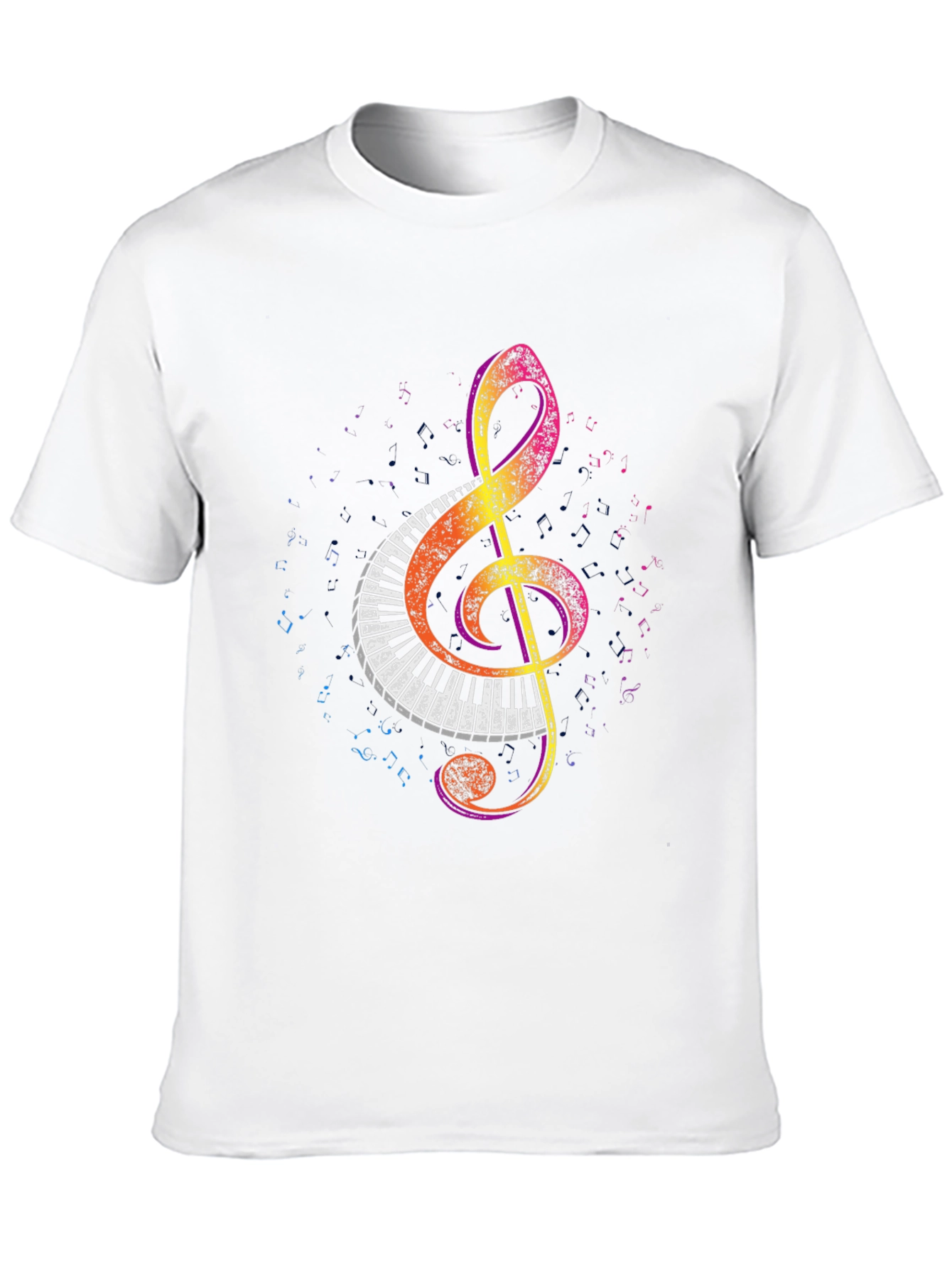 Musical Treble Clef Piano Keys Graphic Tee