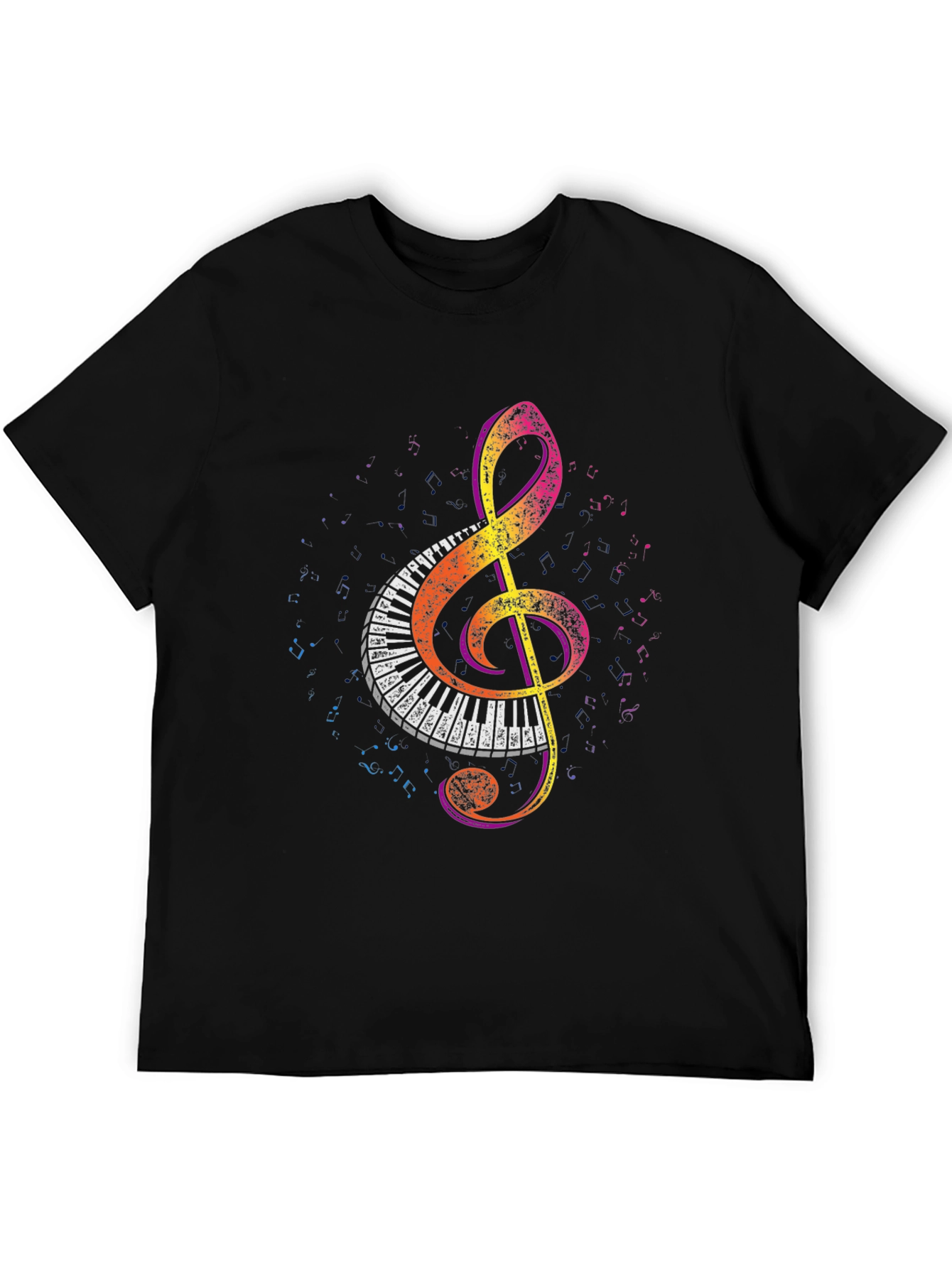 Musical Treble Clef Piano Keys Graphic Tee