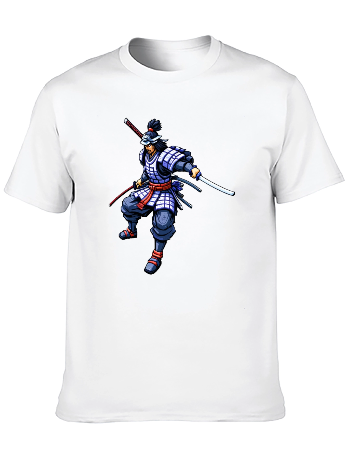 Samurai Warrior Graphic Print Black T-Shirt