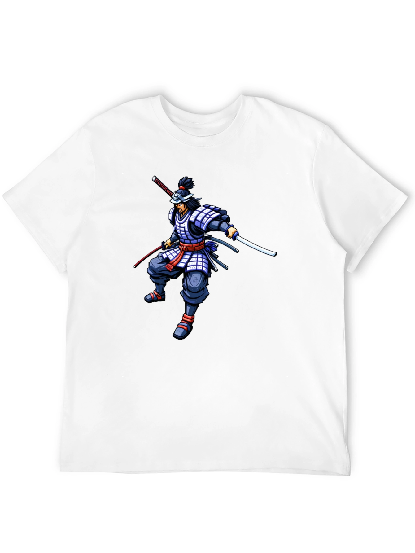 Samurai Warrior Graphic Print Black T-Shirt