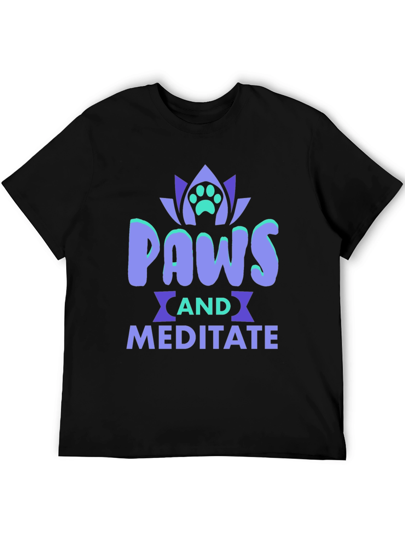 Paws and Meditate Black Graphic Tee