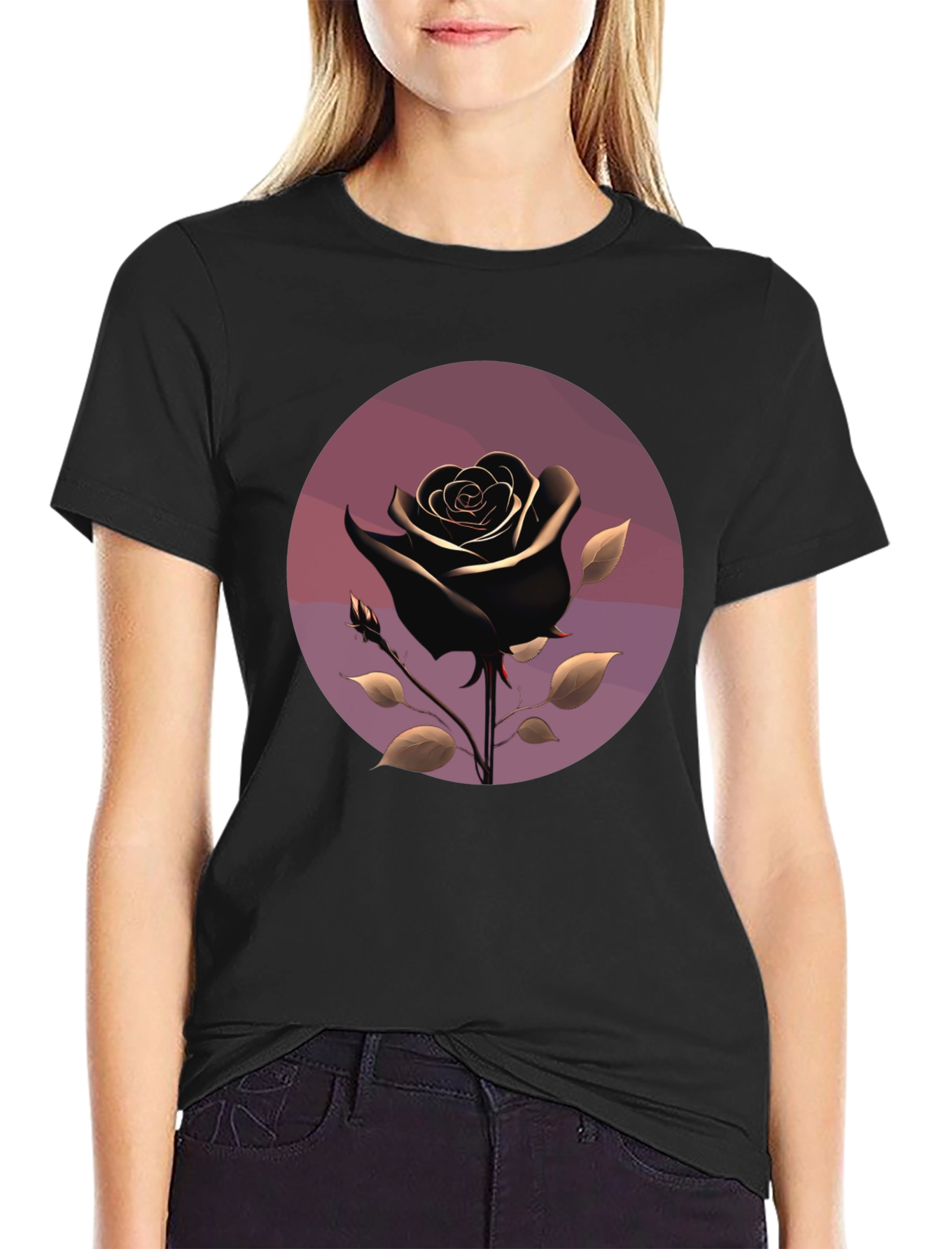 Black Rose Graphic T-Shirt - Stylish Mens Tee