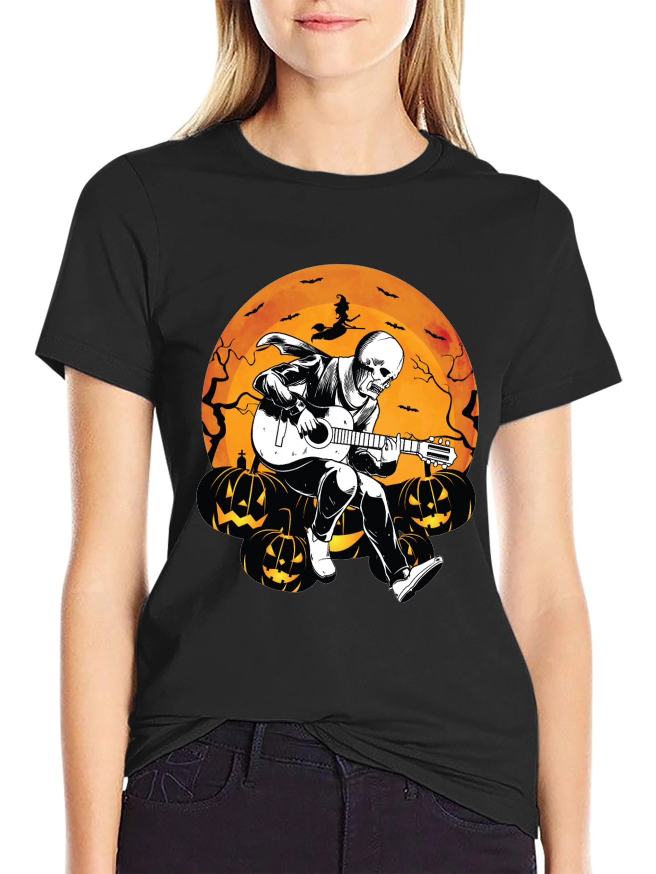 Skeleton Guitarist Halloween T-Shirt
