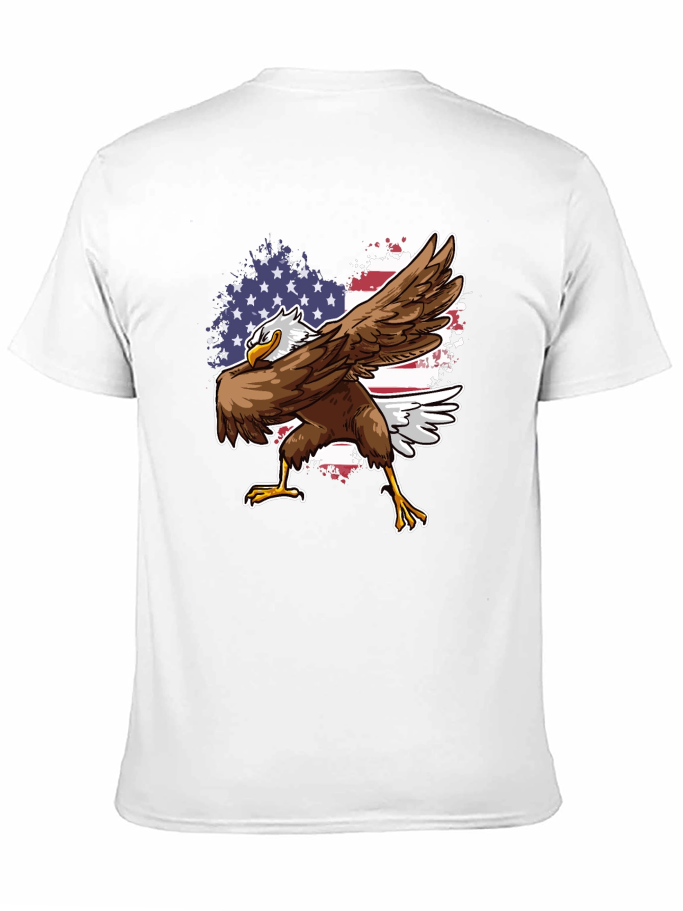Patriotic Eagle Dab T-Shirt - USA Flag Design
